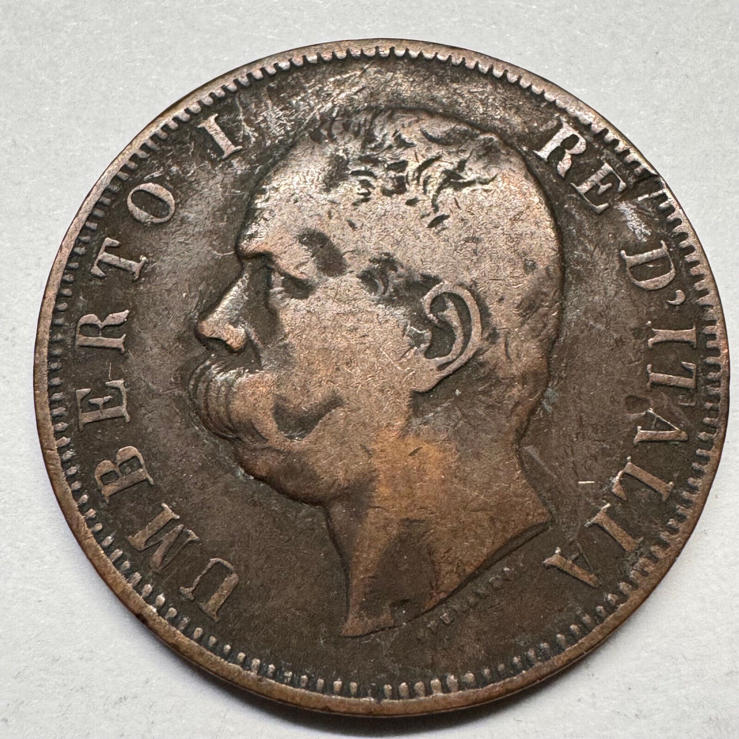 1893 Italy 10 Centesimi - Beautiful Coin - #A-050