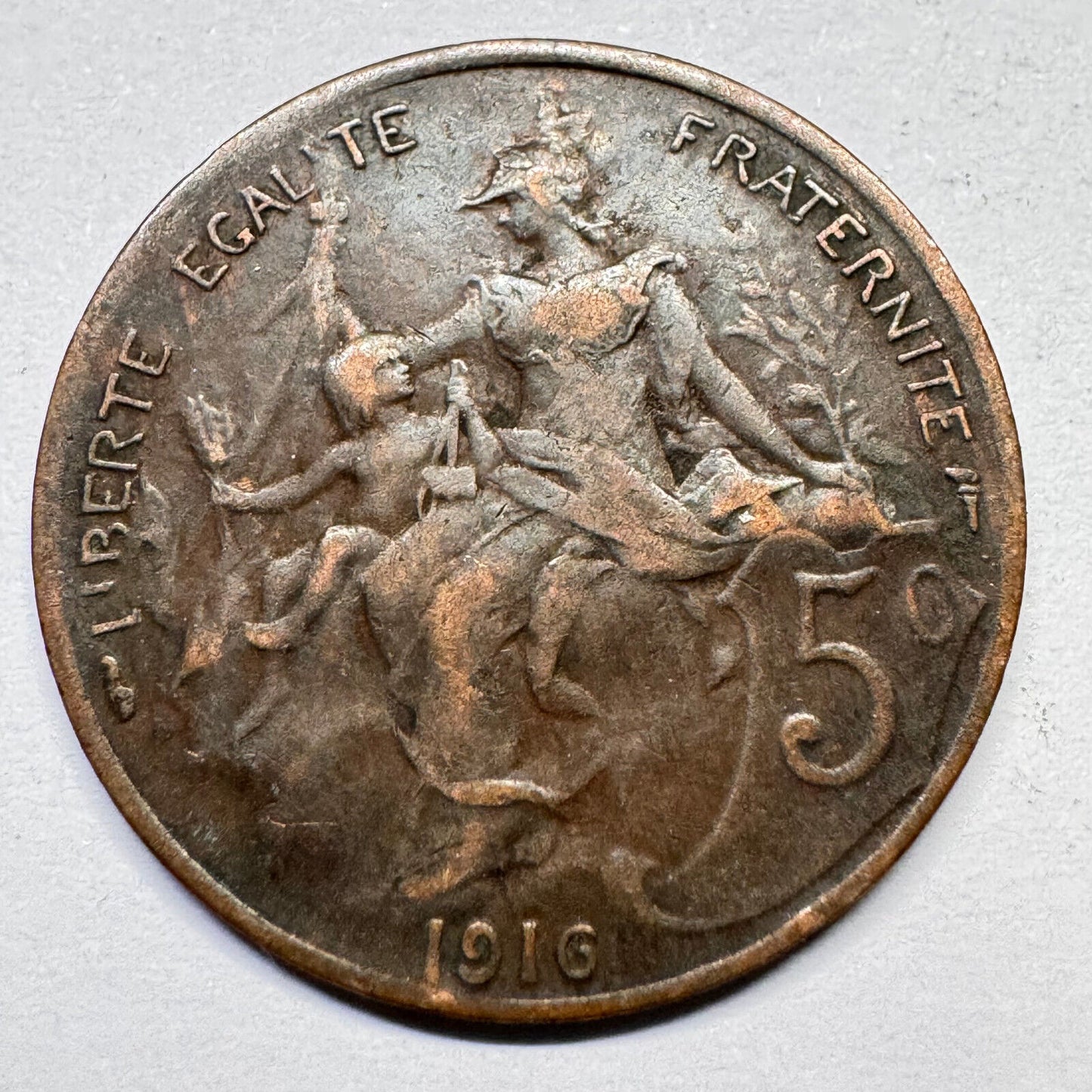 1916 France 5 Centimes - Beautiful Coin - #A-021