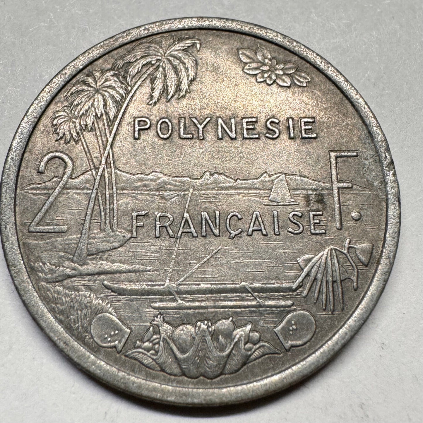 1977 French Polynesia 2 Francs - Beautiful Coin - #A-031