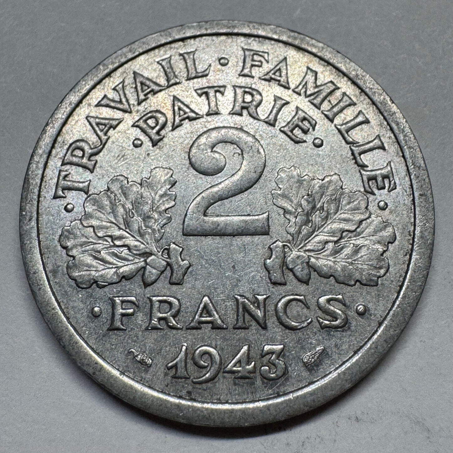 1943 France 2 Francs - Beautiful Coin - #A-082