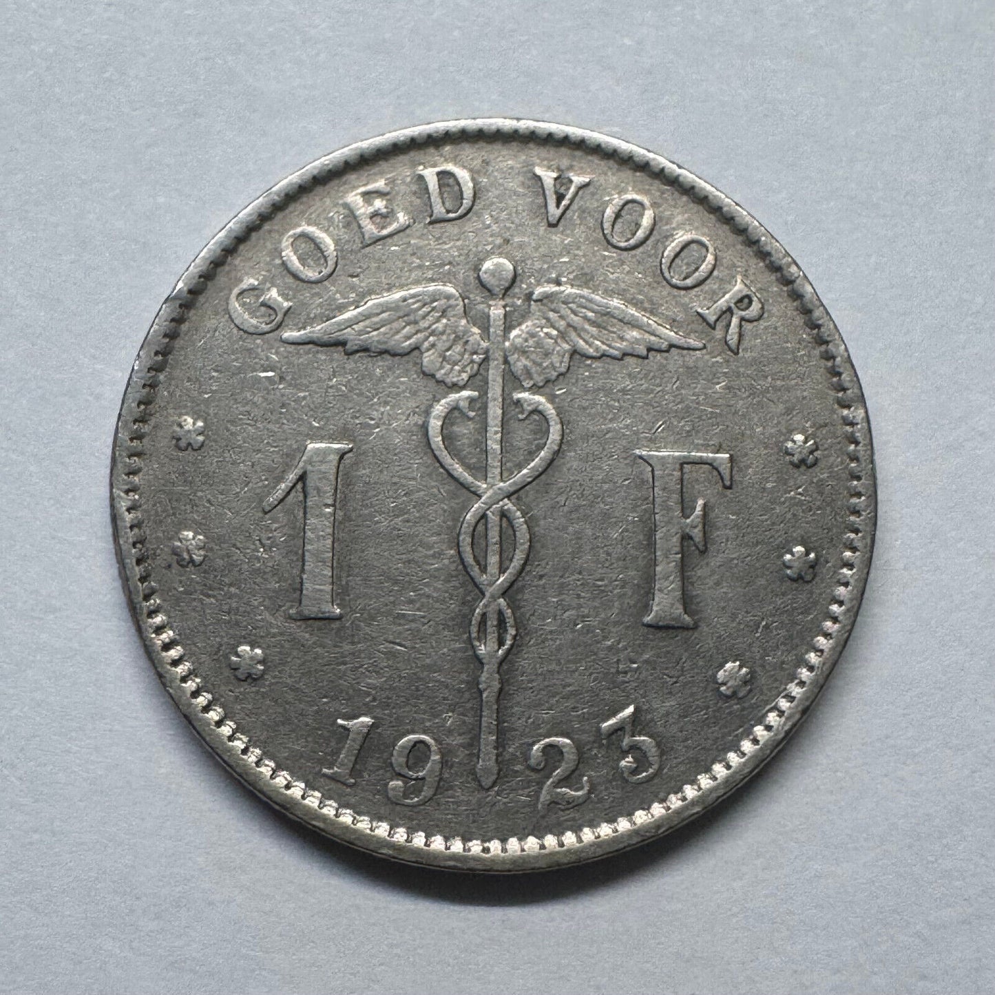 1923 Belgium 1 Franc - Beautiful Coin - #B-022