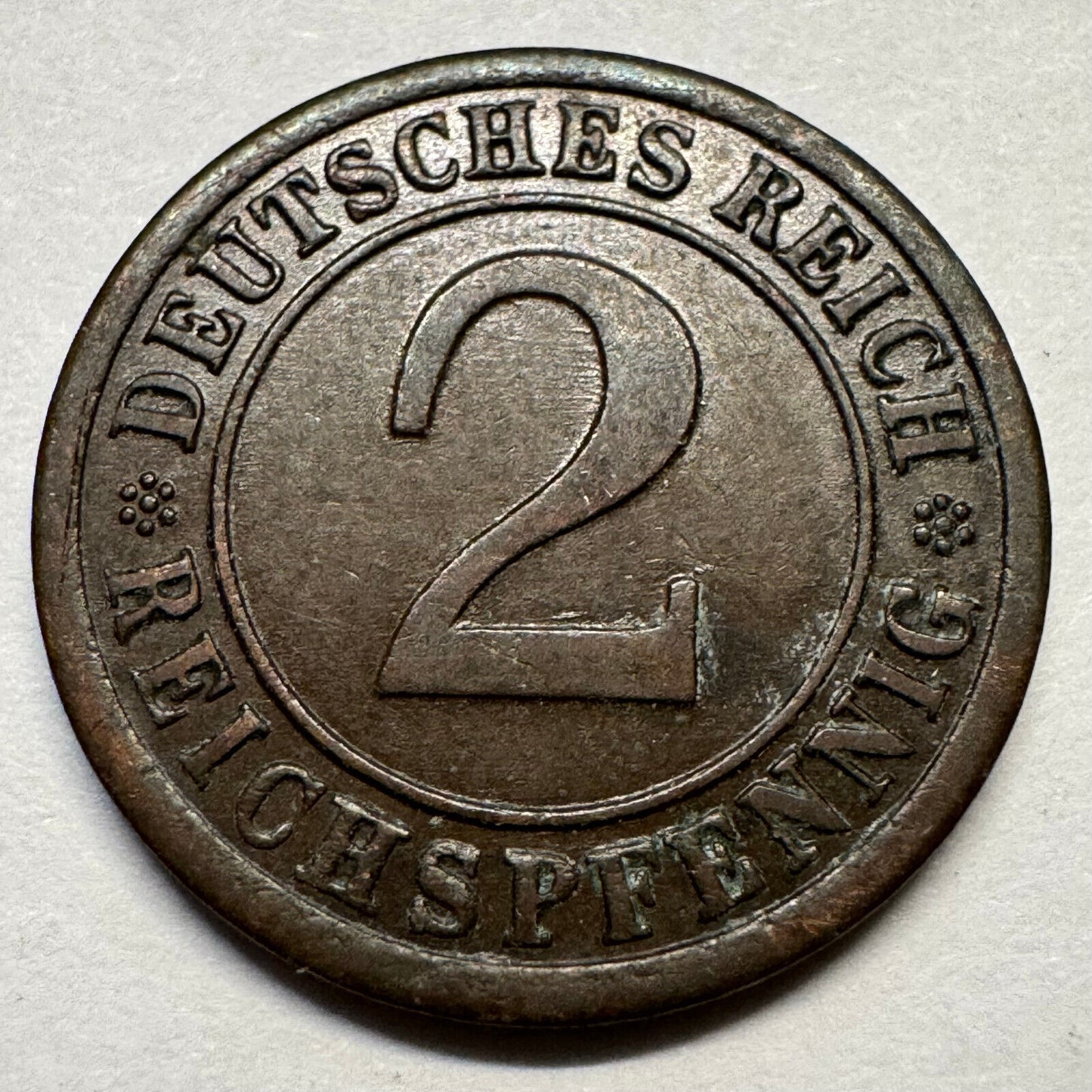 1924 Germany 2 Reichspfennig - Beautiful Coin - #A-084