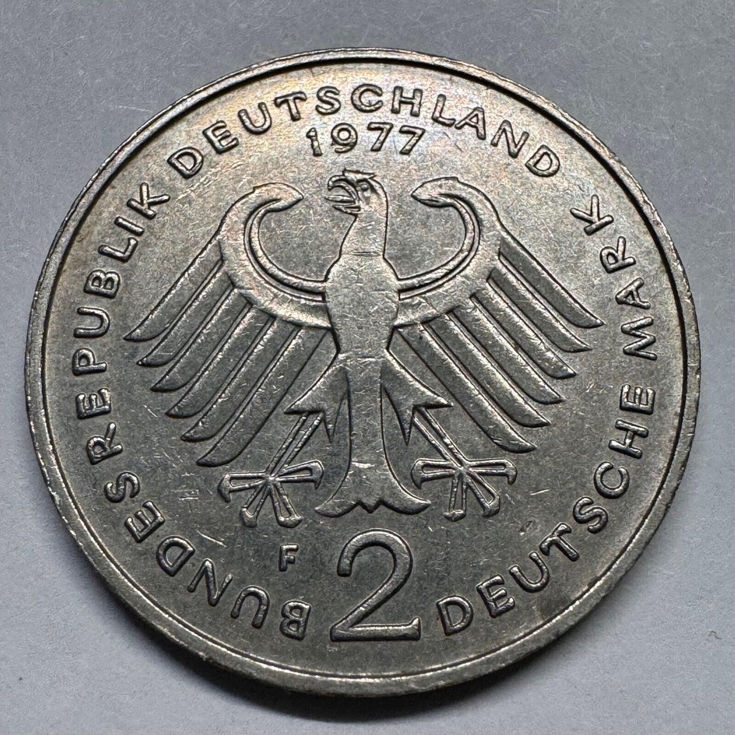 1977 Germany 2 Mark - F - Beautiful Coin - #A-042