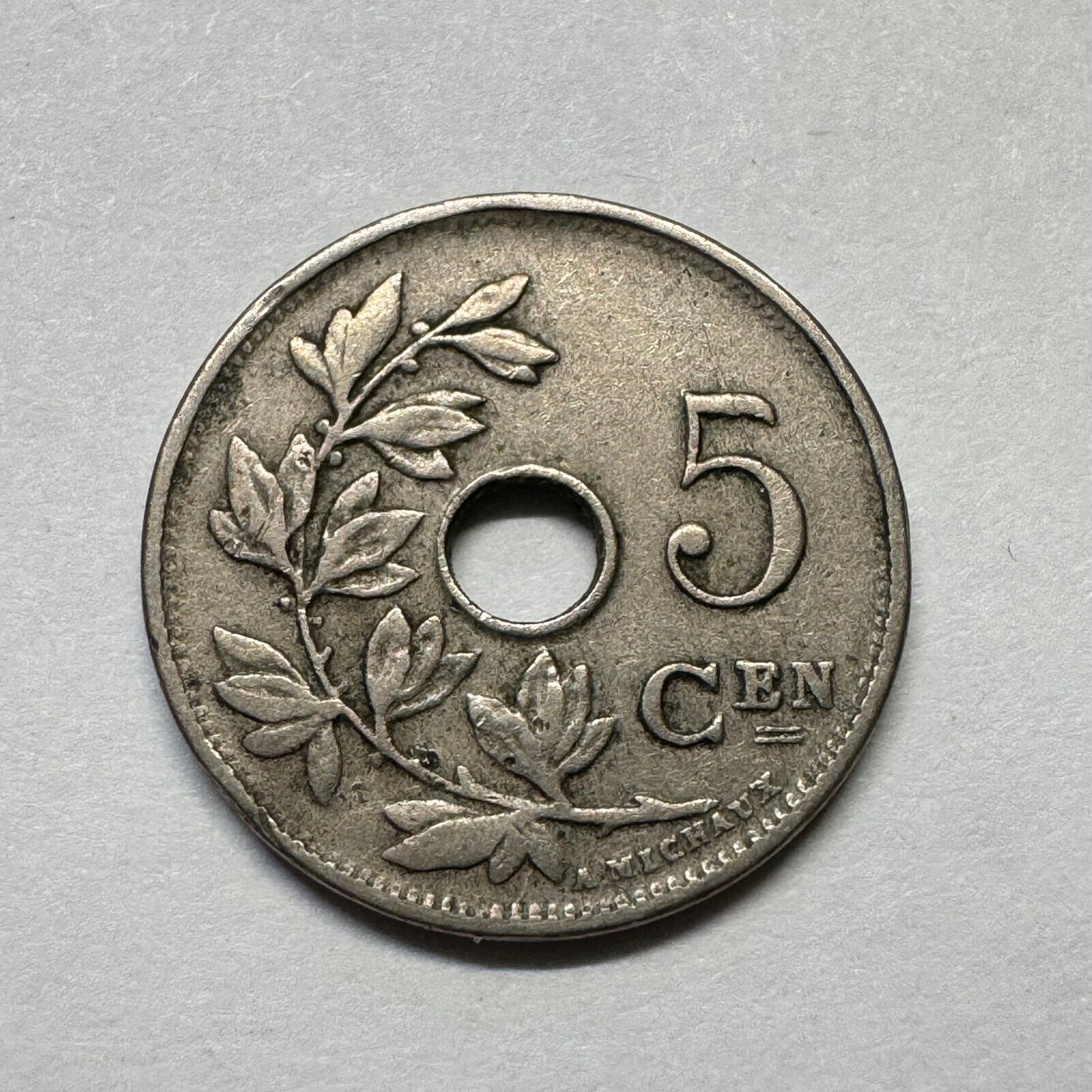 1910 Belgium 5 Centimes - Beautiful Coin - #B-018