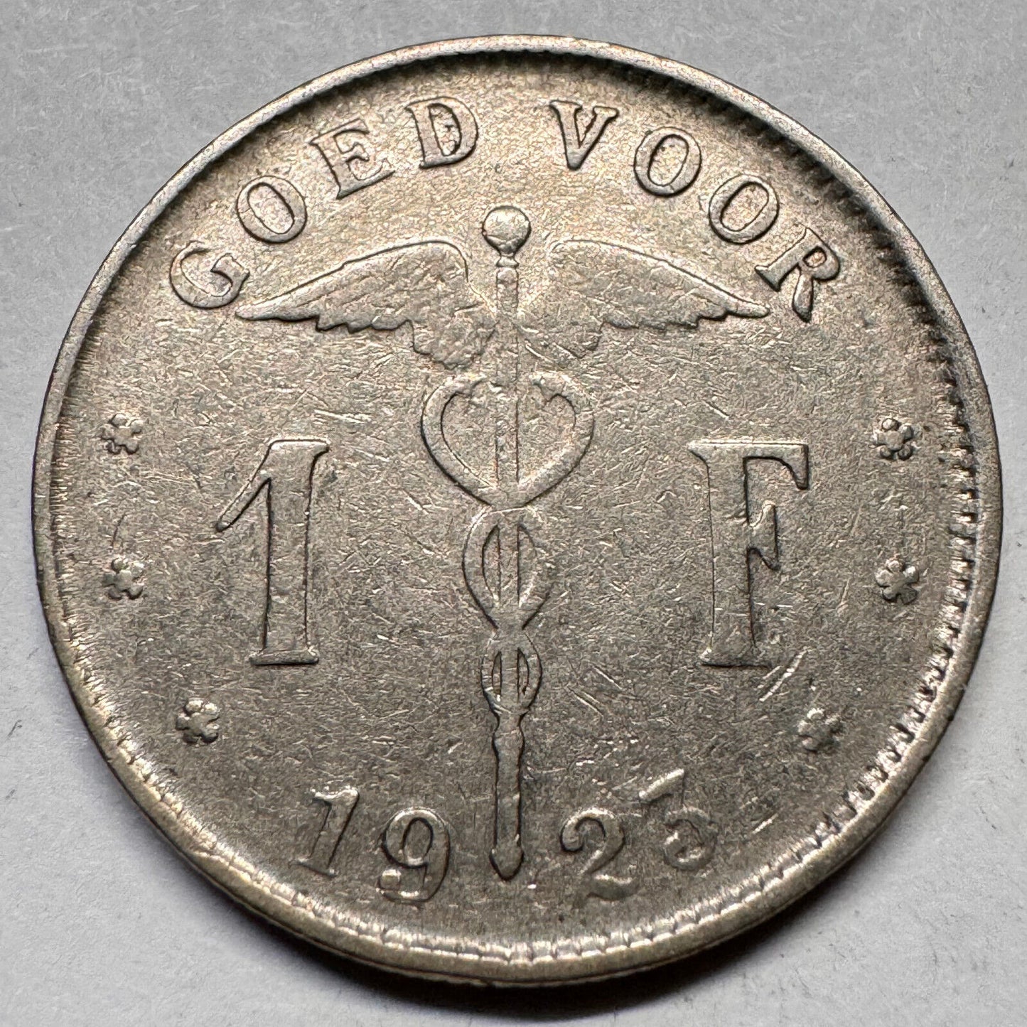 1923 Belgium 1 Franc - Beautiful Coin - #A-043