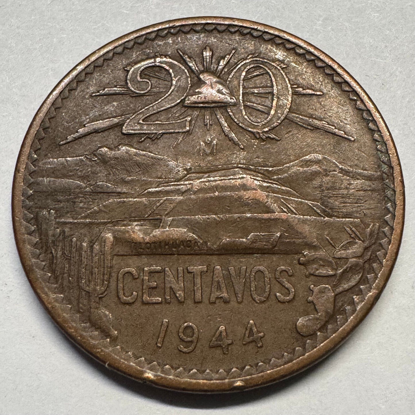 1944 Mexico 20 Centavos - Beautiful Coin - #A-070