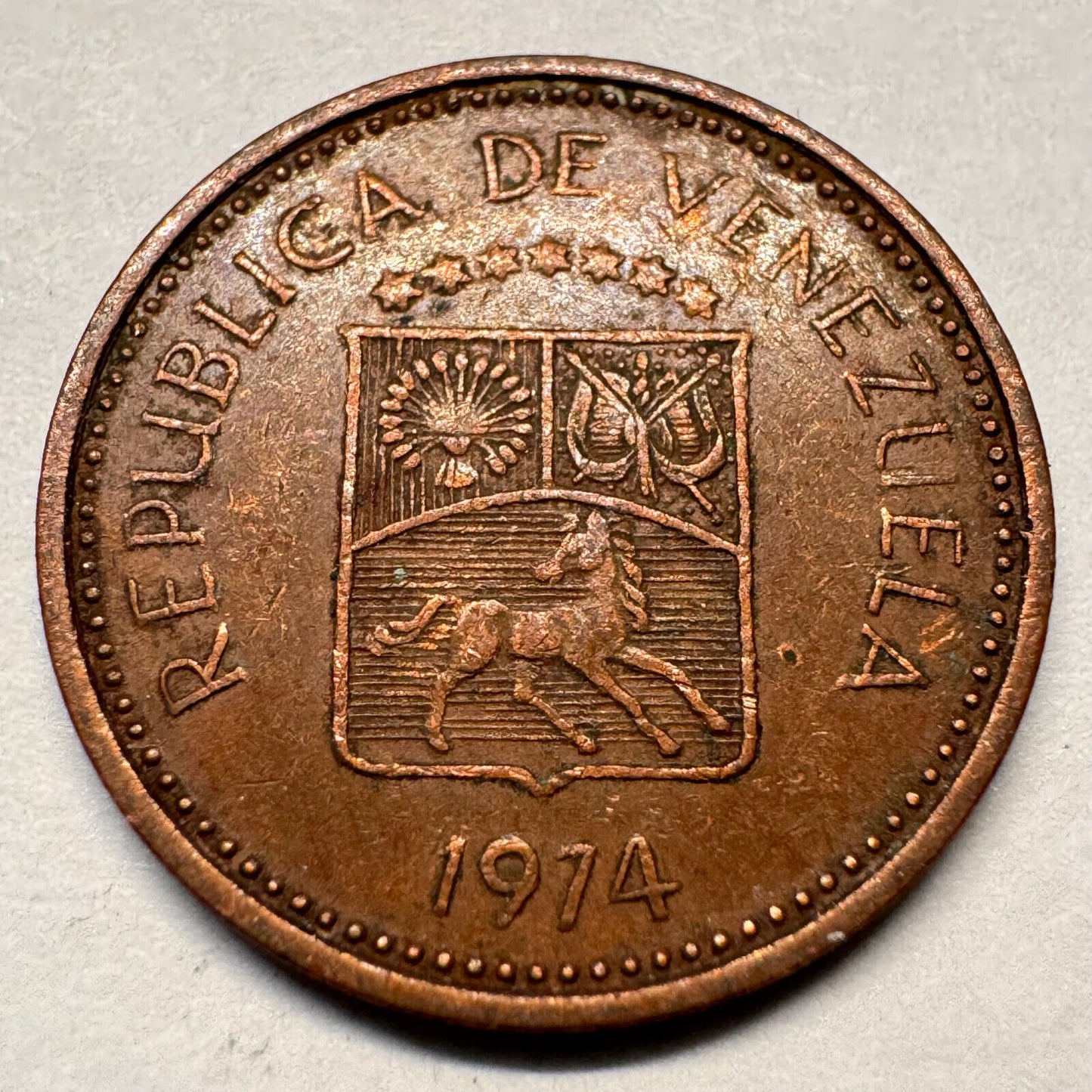 1974 Venezuela 5 Centimos - Beautiful Coin - #A-050