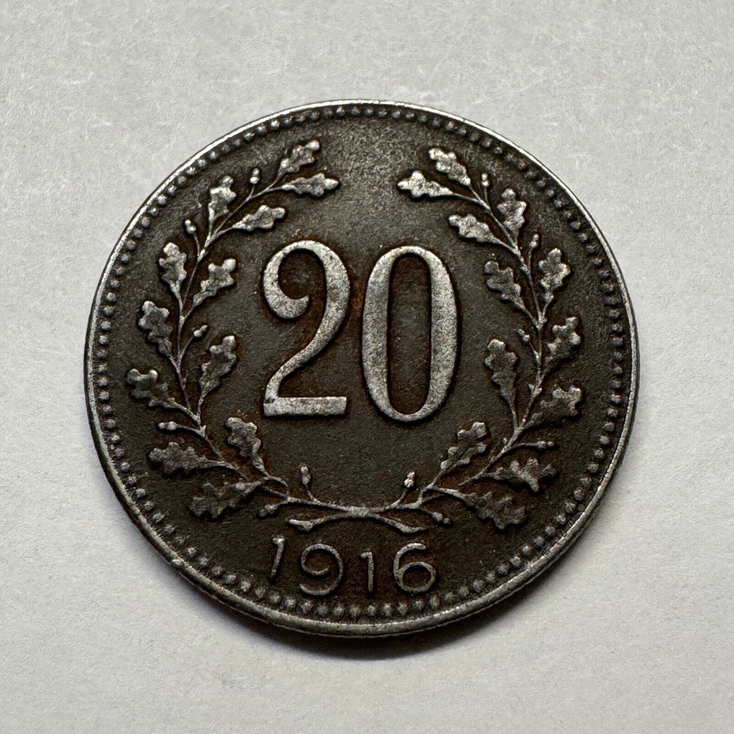 1916 Austria 20 Heller - Beautiful Coin - #B-031