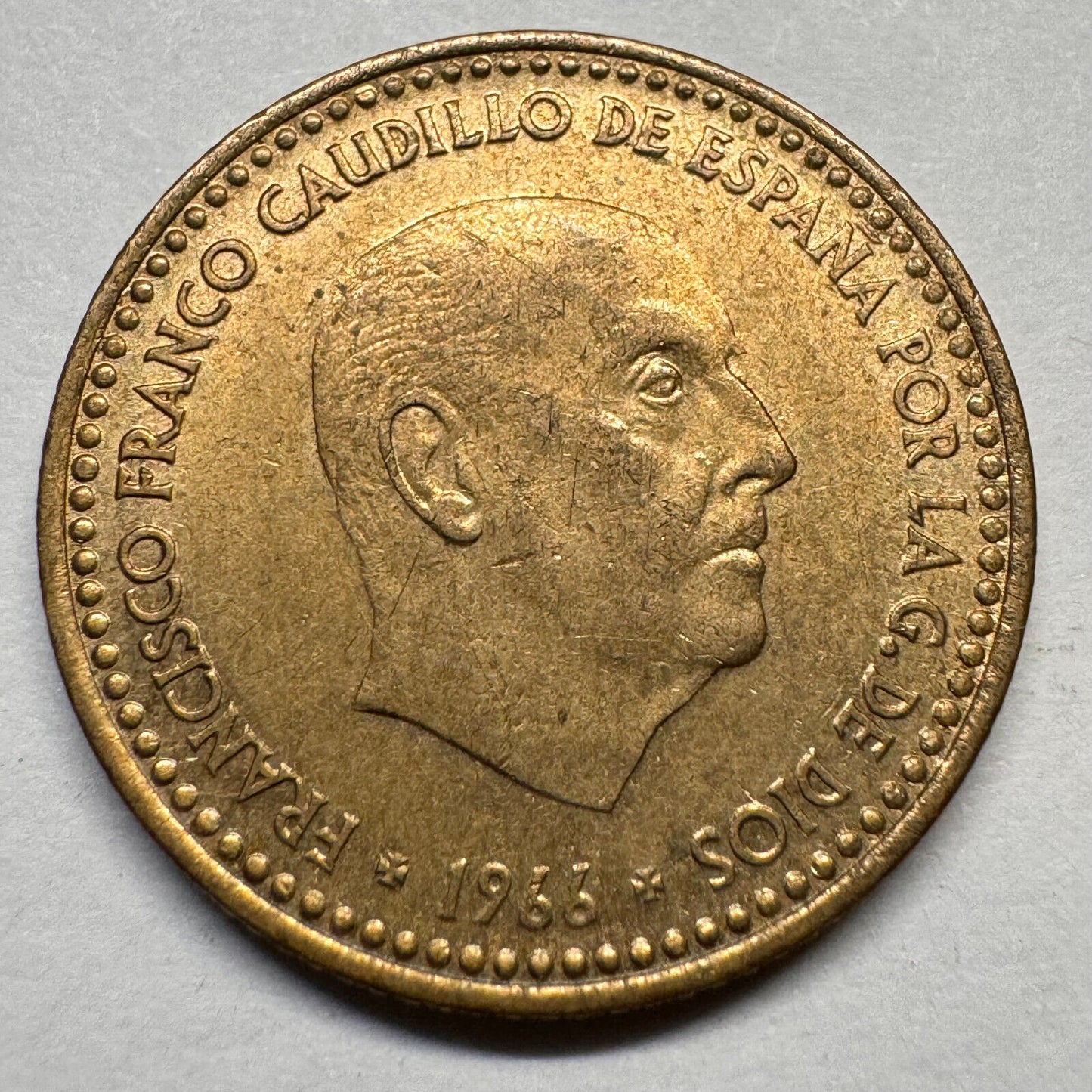 1968 Spain 1 Peseta - Beautiful Coin - #A-040