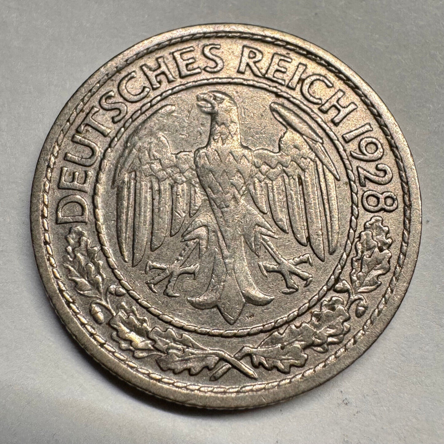 1928 Germany 50 Reichspfennig - G - Beautiful Coin - #A-023