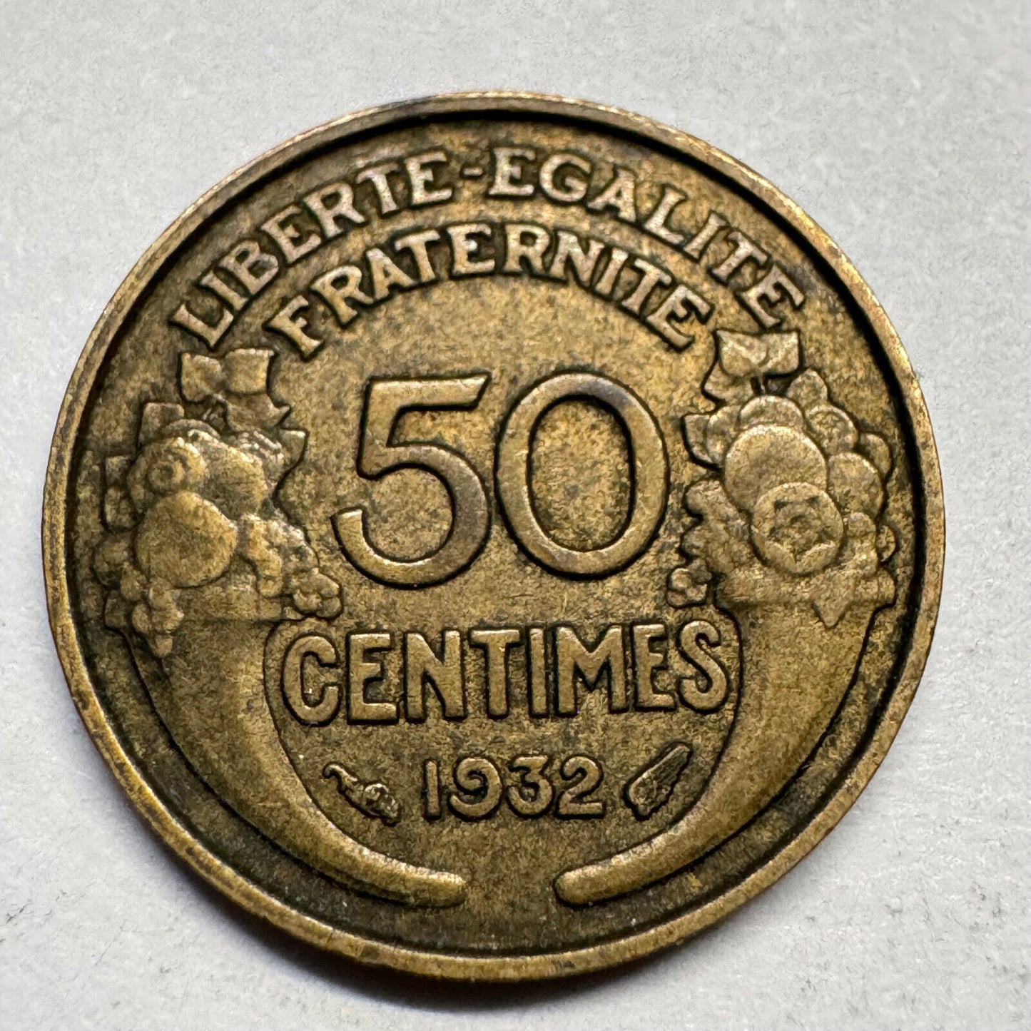 1932 France 50 Centimes - Beautiful Coin - #A-076