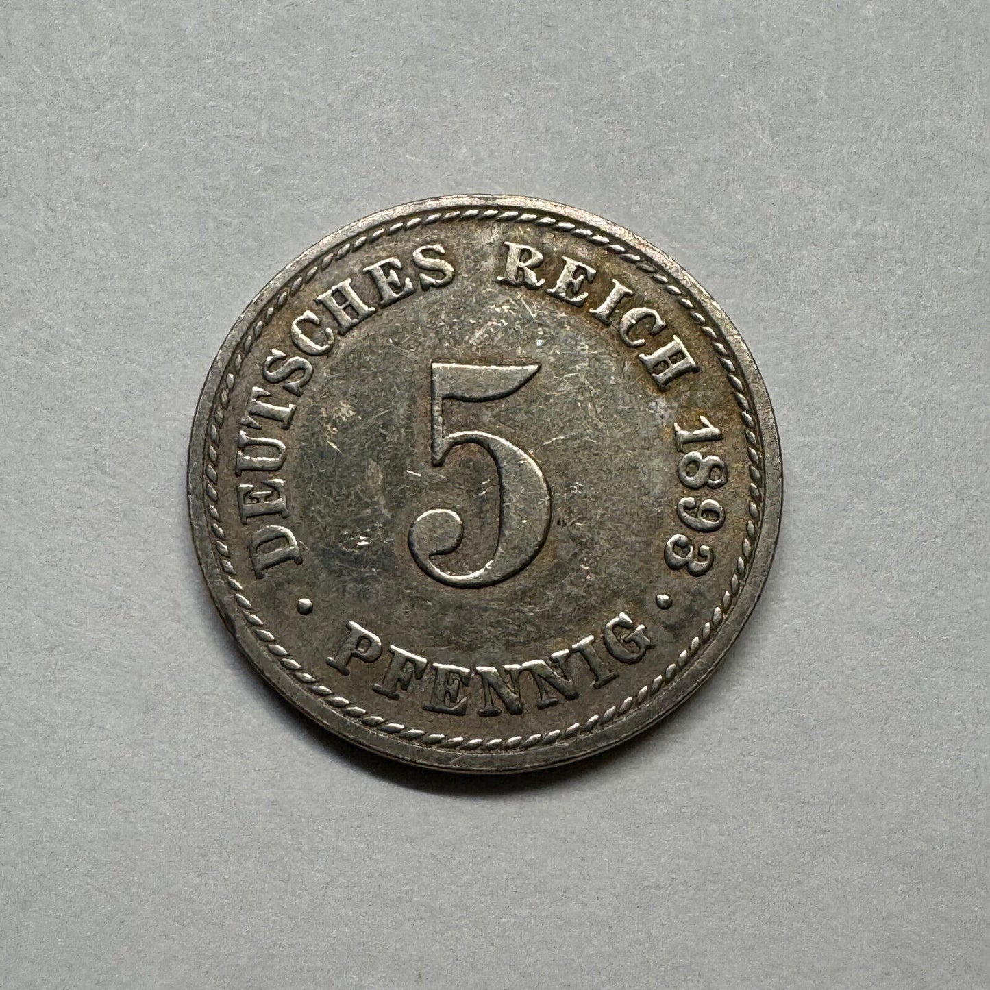 1893 Germany 5 Pfennig - Beautiful Coin - #B-023