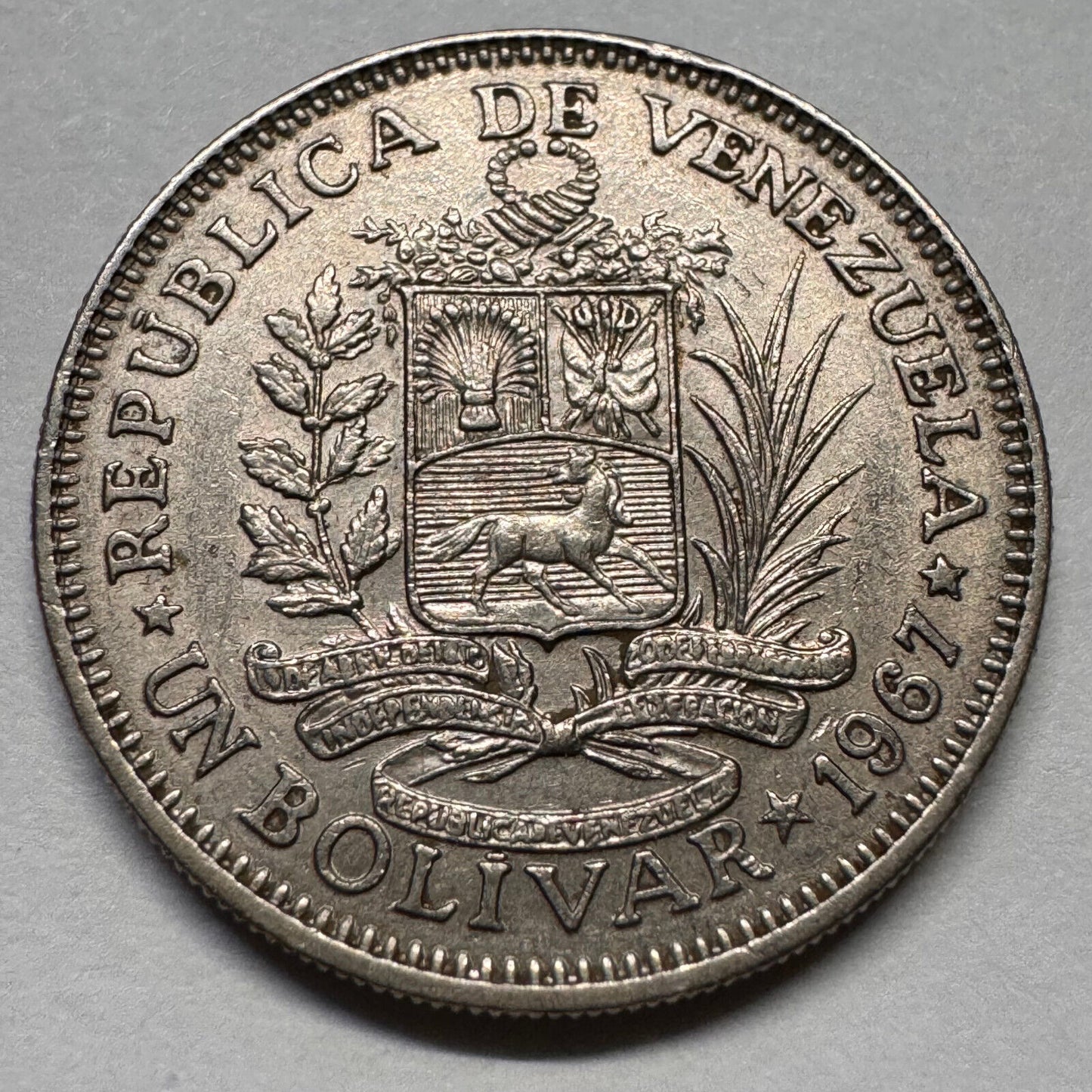 1967 Venezuela 1 Bolivar - Beautiful Coin - #A-067