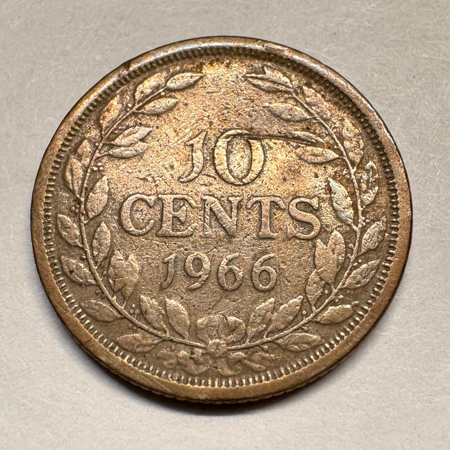 1966 Liberia 10 Cents - Beautiful Coin - #A-018