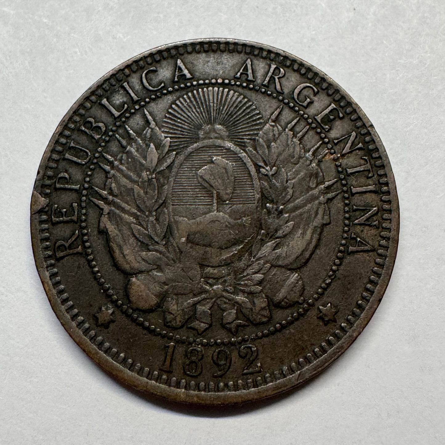 1892 Argentina 2 Centavos - Beautiful Coin - #B-031