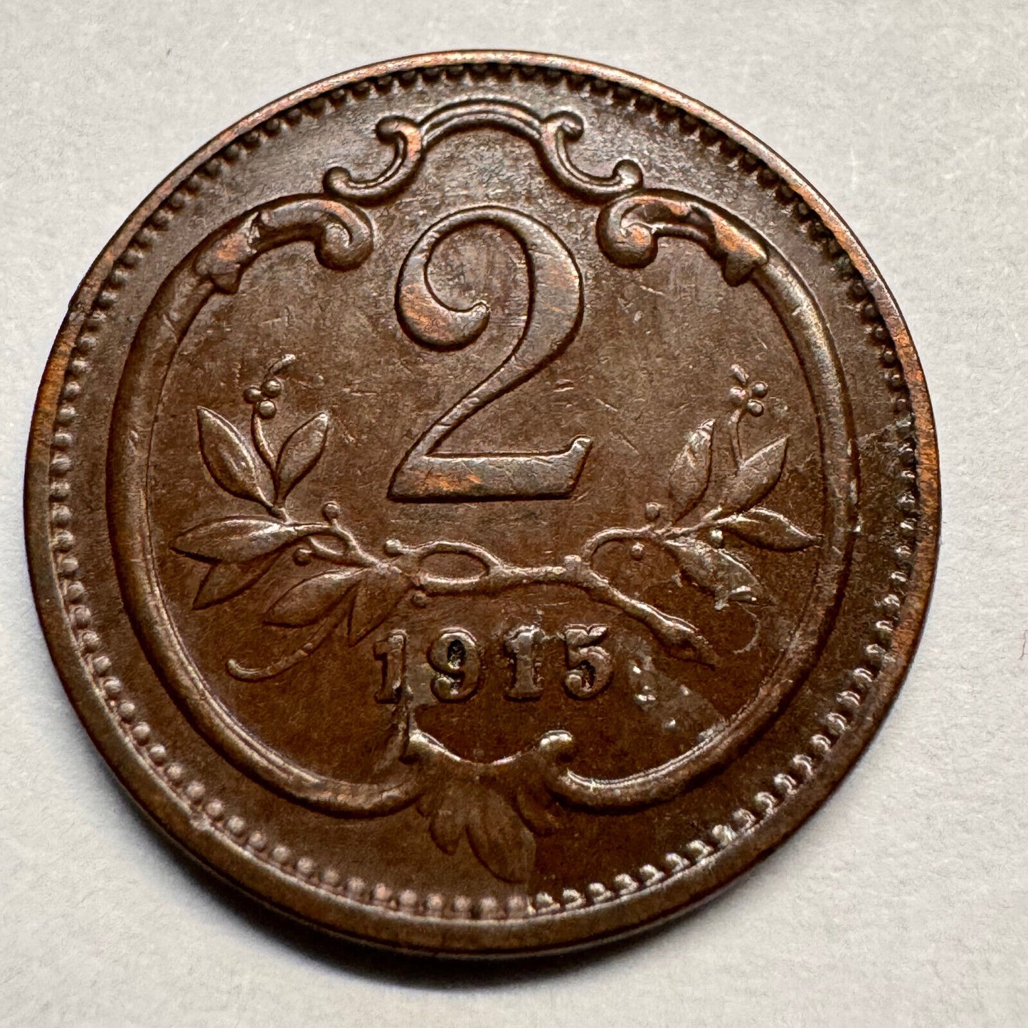 1915 Austria 2 Heller - Beautiful Coin - #A-067