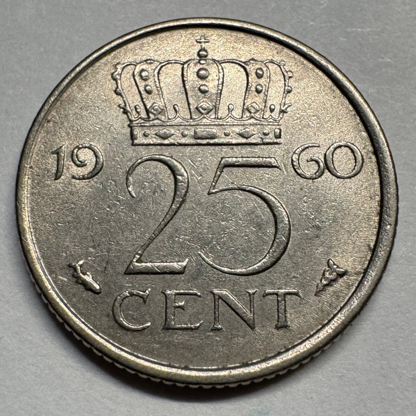1960 Netherlands 25 Cent - Beautiful Coin - #A-071