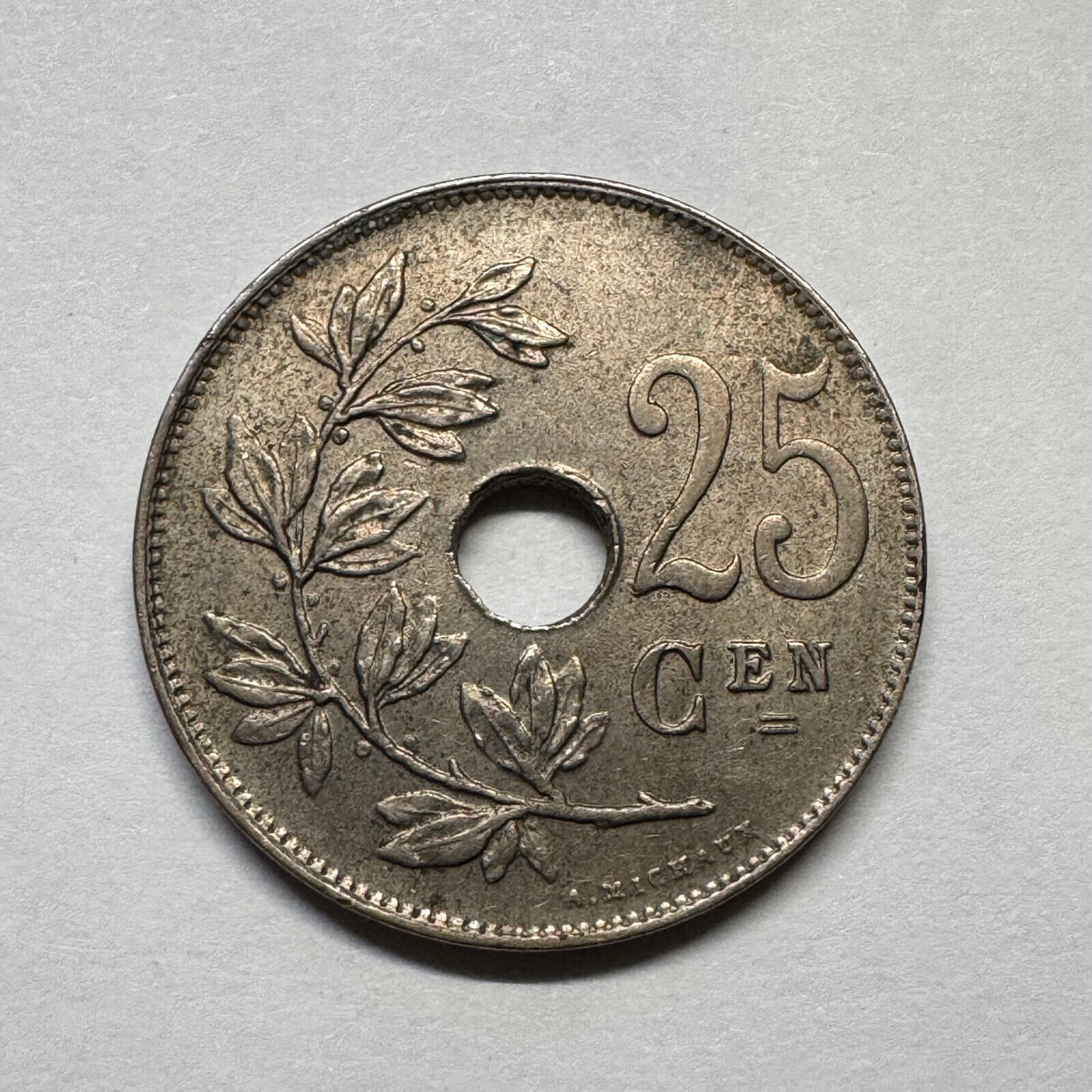 1928 Belgium 25 Centimes - Beautiful Coin - #B-018