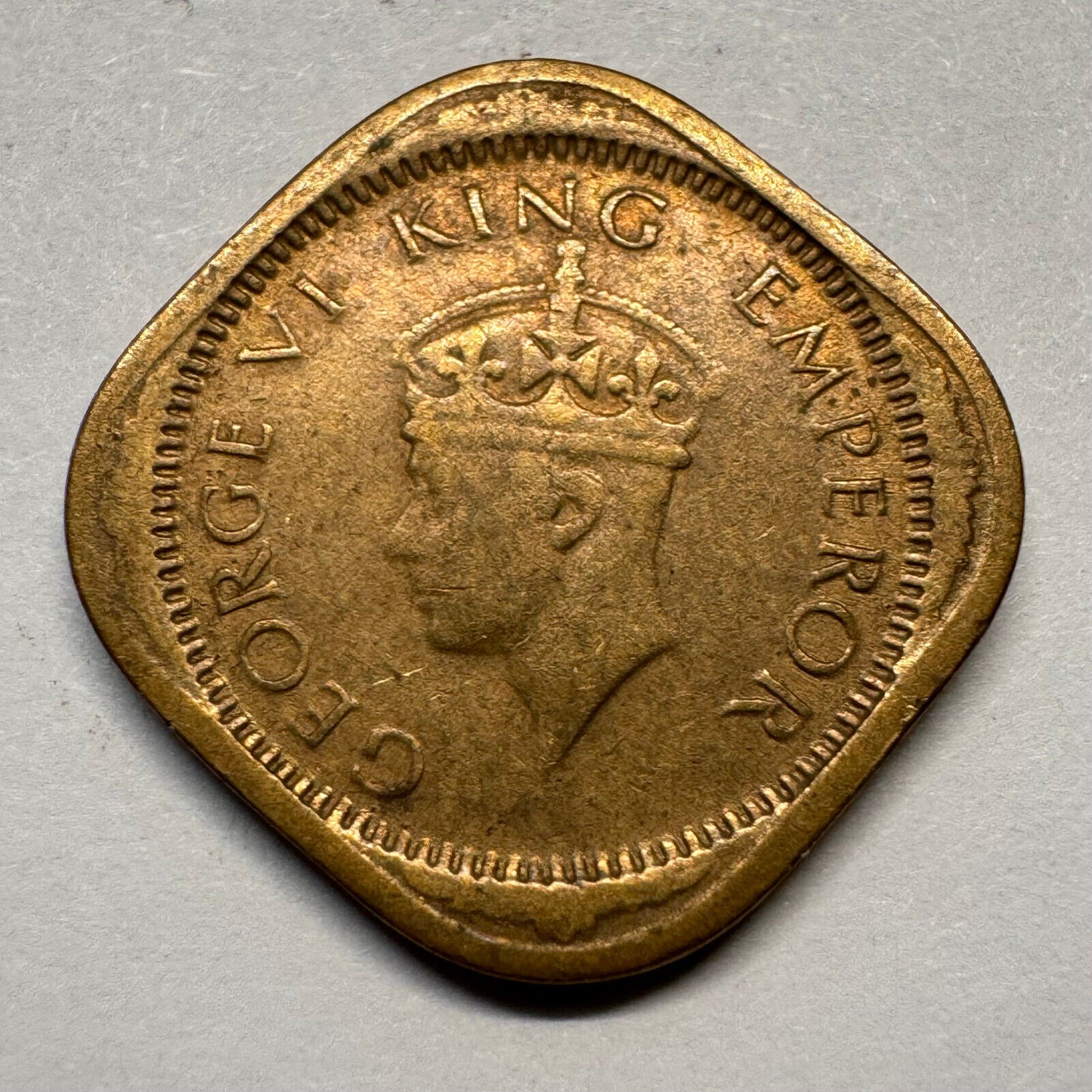 1943 India 1/2 Half Anna - Beautiful Coin - #A-037