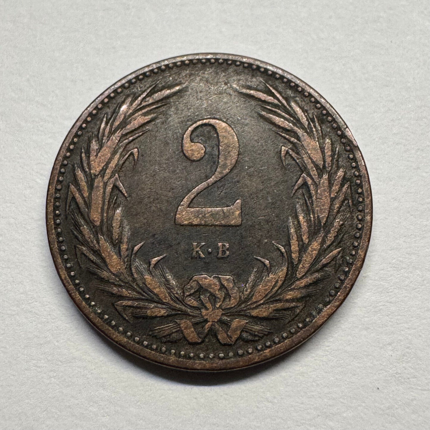 1895 Hungary 2 Filler - Beautiful Coin - Lot #B-044