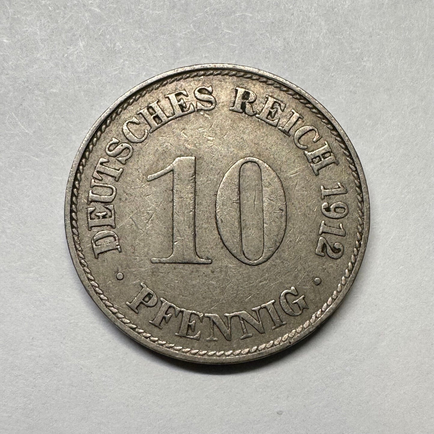 1912 Germany 10 Pfennig - Beautiful Coin - #B-009