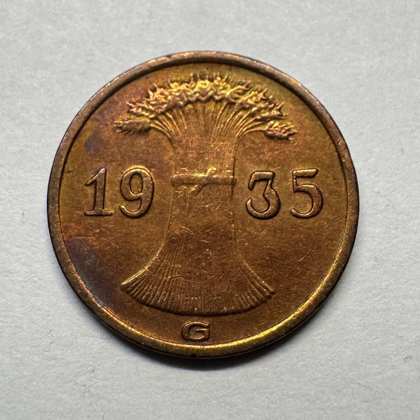 1935 Germany 1 Reichspfennig - Beautiful Coin - #A-095