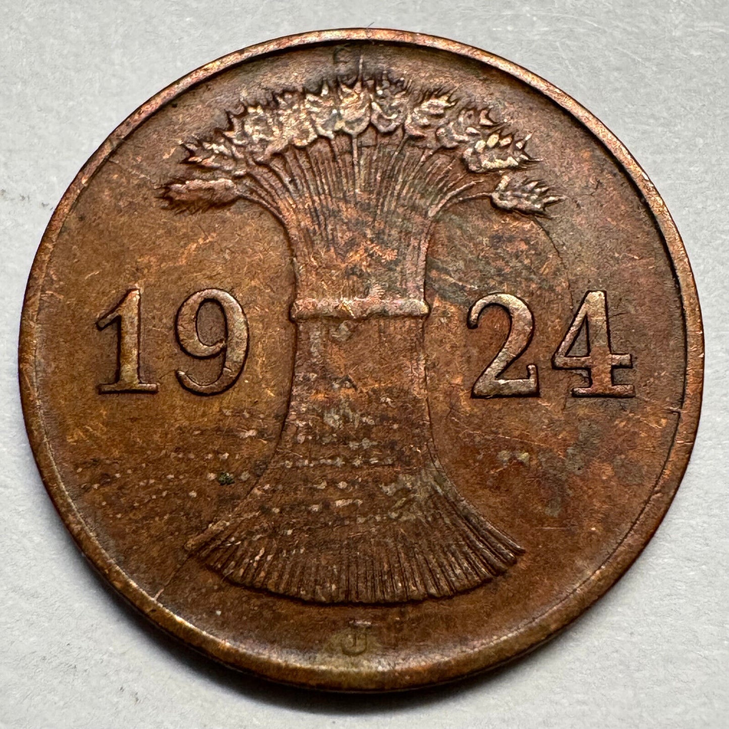 1924 Germany 1 Reichspfennig - Beautiful Coin - #A-084