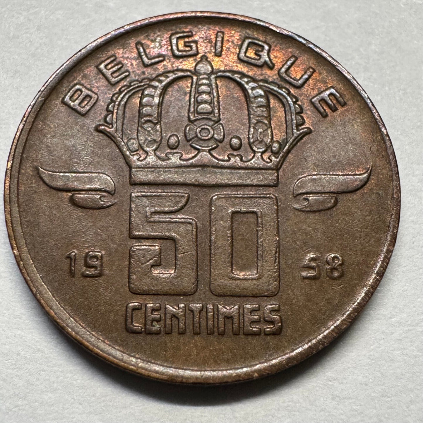 1958 Belgium 50 Centimes - Beautiful Coin - #A-071