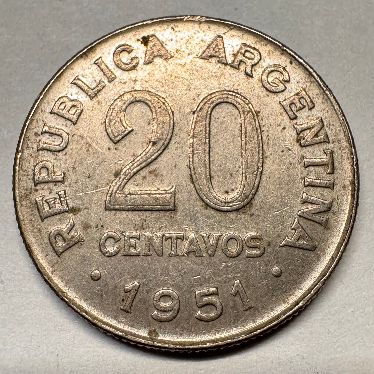 1951 Argentina 20 Centavos - Beautiful Coin - #A-034