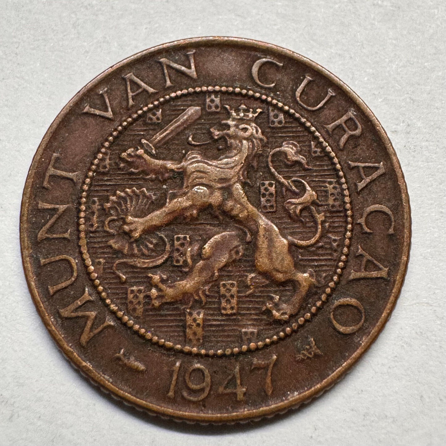 1947 Curacao 2 1/2 Cents - Beautiful Coin - #A-040