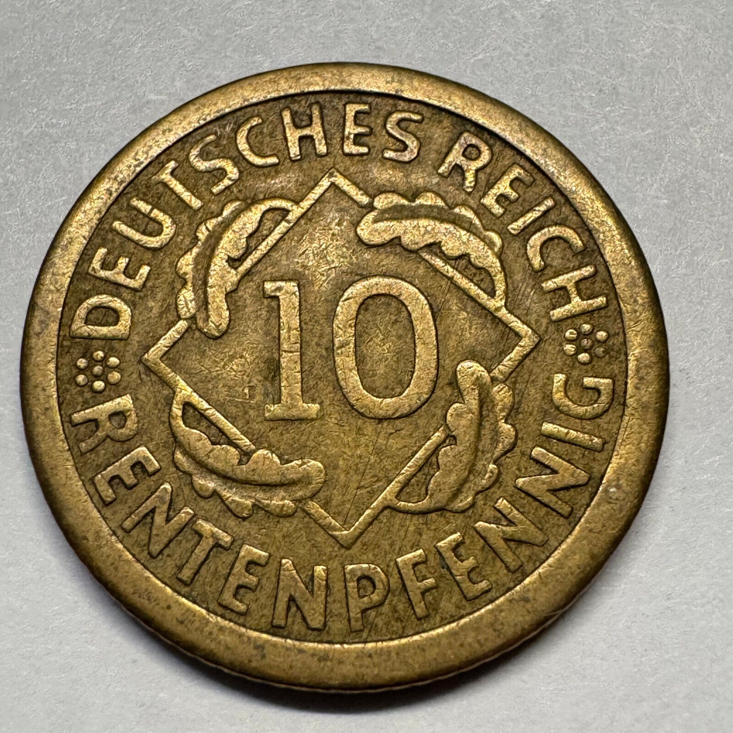 1924 Germany 10 Rentenpfennig - Beautiful Coin - #A-090
