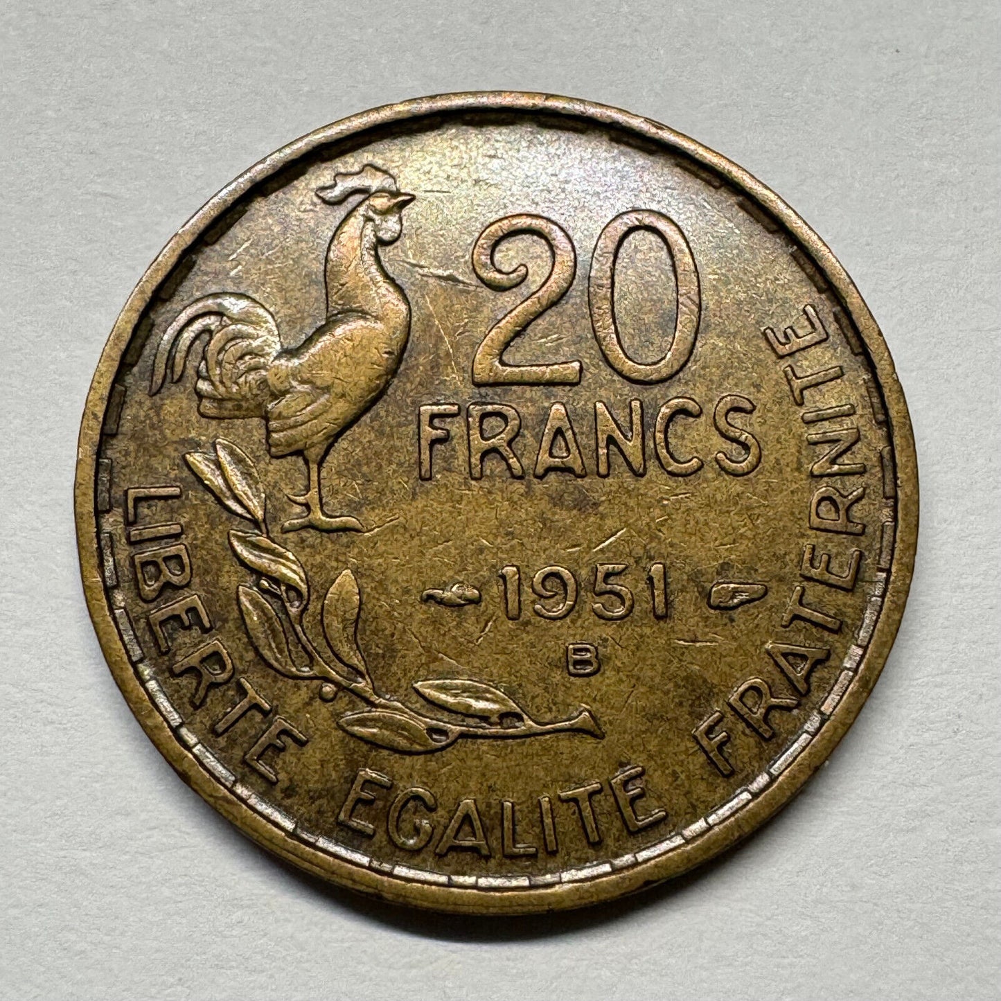 1951 France 20 Francs - Beautiful Coin - #B-049