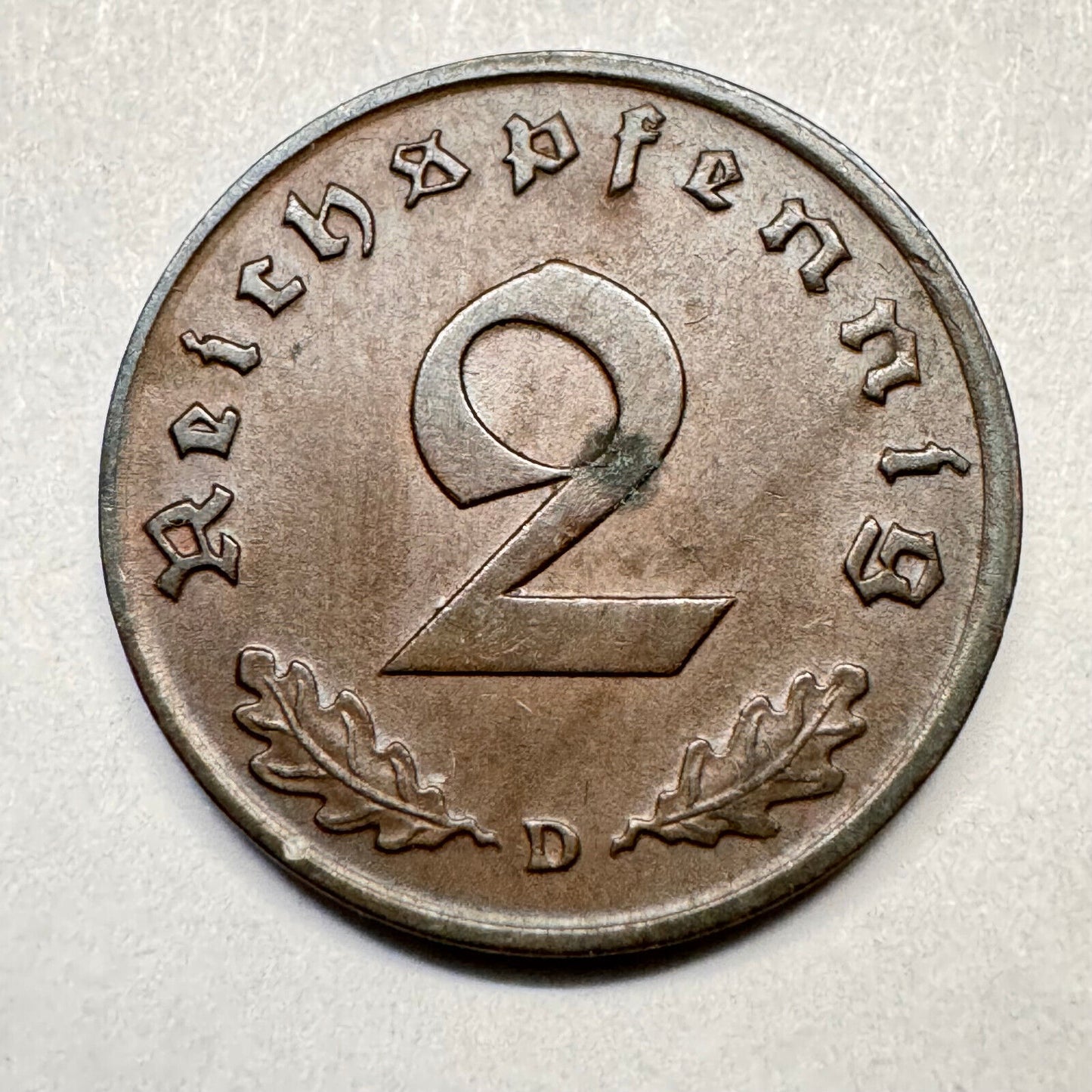 1939 Germany 2 Reichspfennig - Nazi Third Reich - #A-016