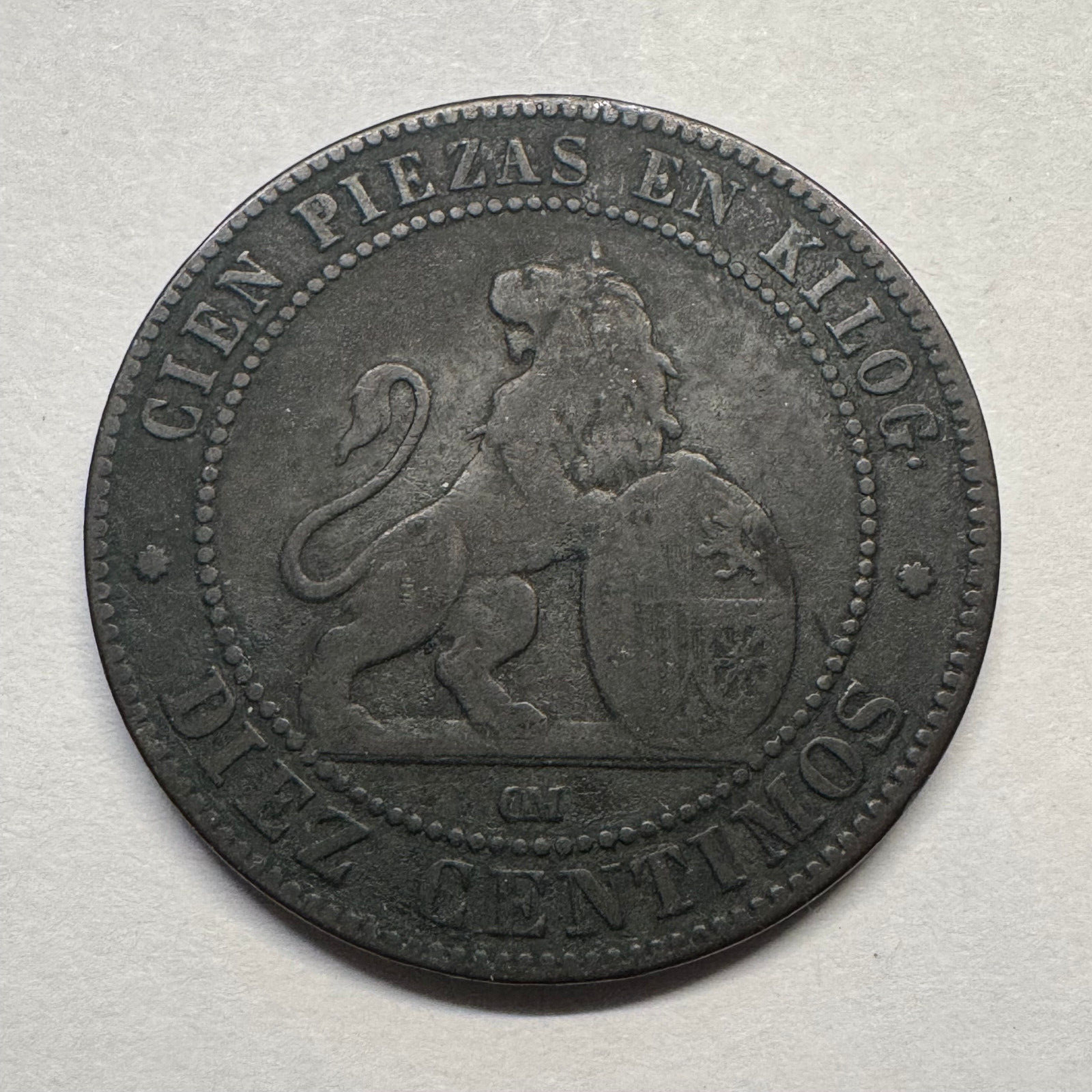 1870 Spain 10 Centimos - Beautiful Coin - #B-030