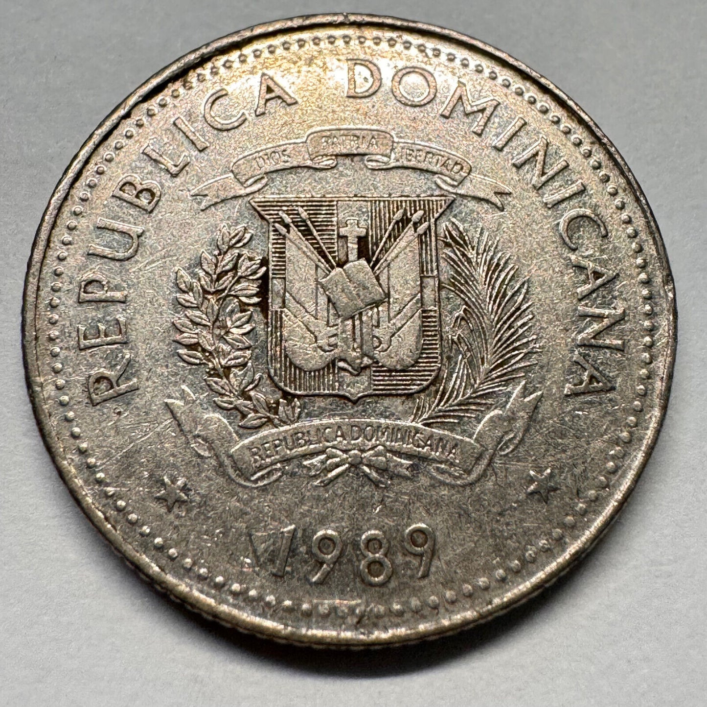 1989 Dominican Republic 25 Centavos - Beautiful Coin - #A-032
