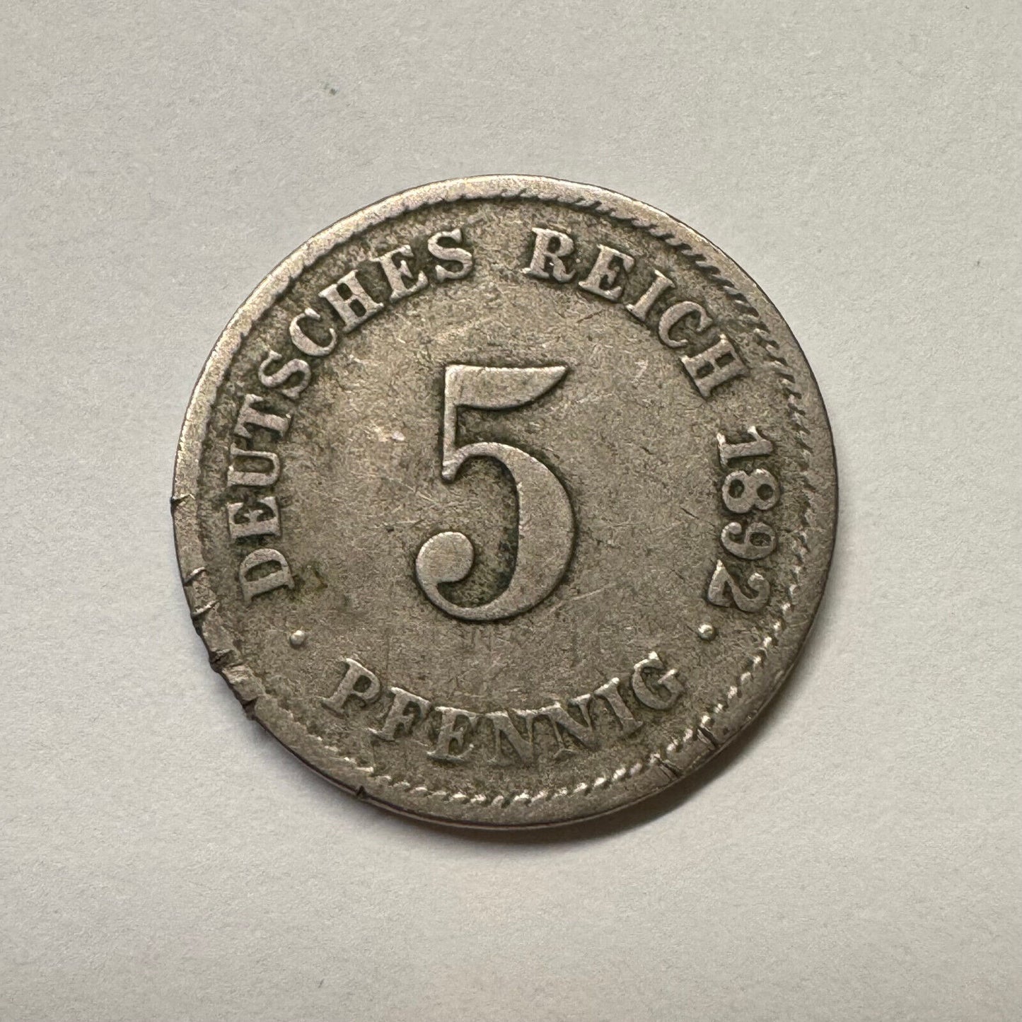 1892 Germany 5 Pfennig - Beautiful Coin - #B-050