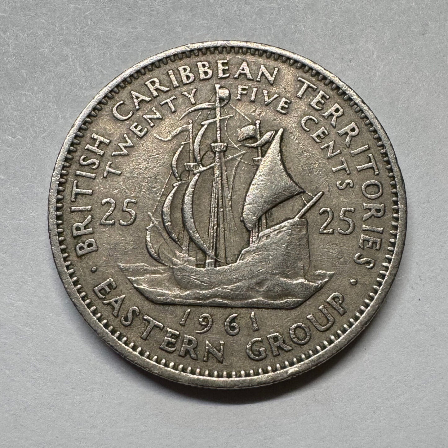 1961 Eastern Caribbean States 25 Cents - Beautiful Coin - #B-005