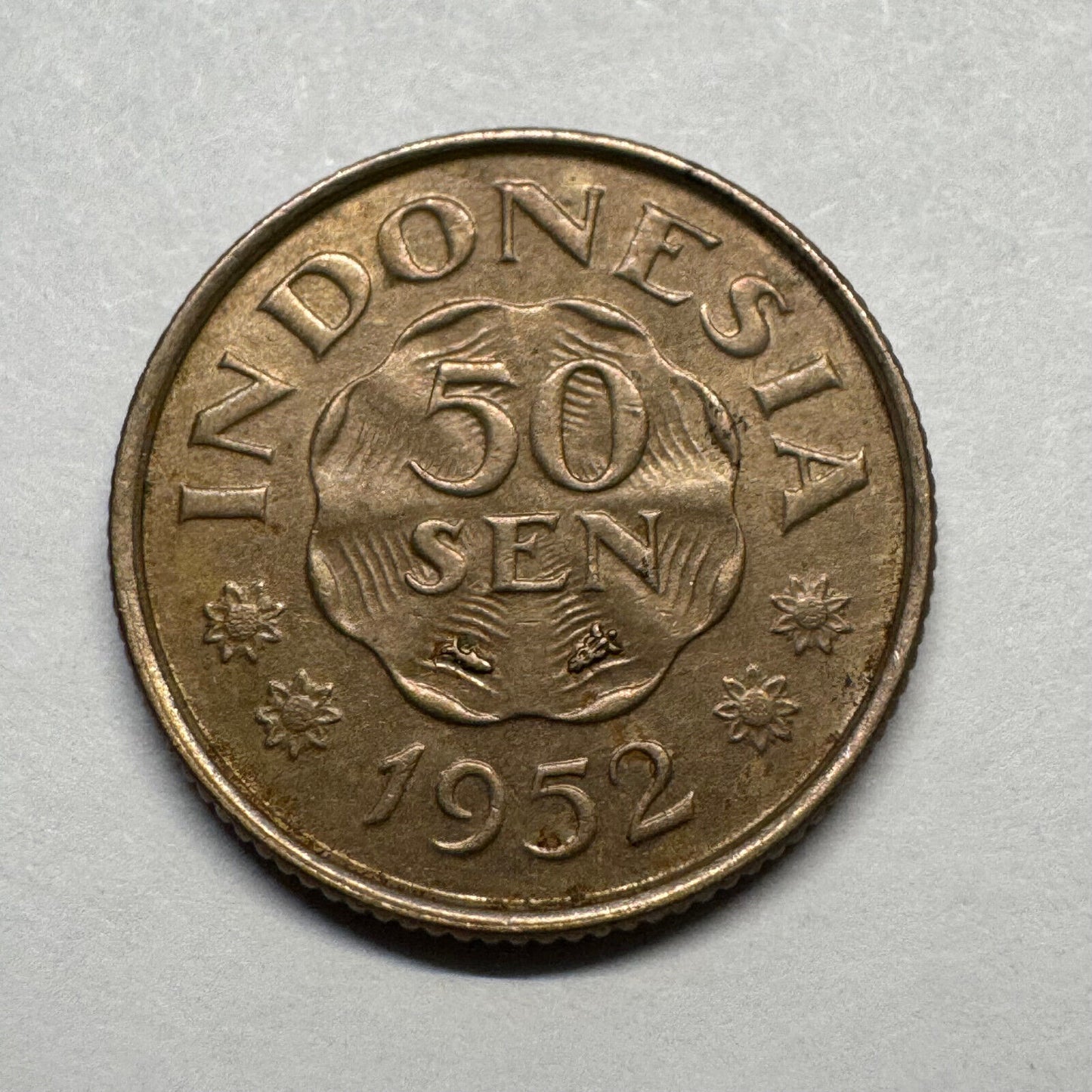 1952 Indonesia 50 Sen - Beautiful Coin - #B-025