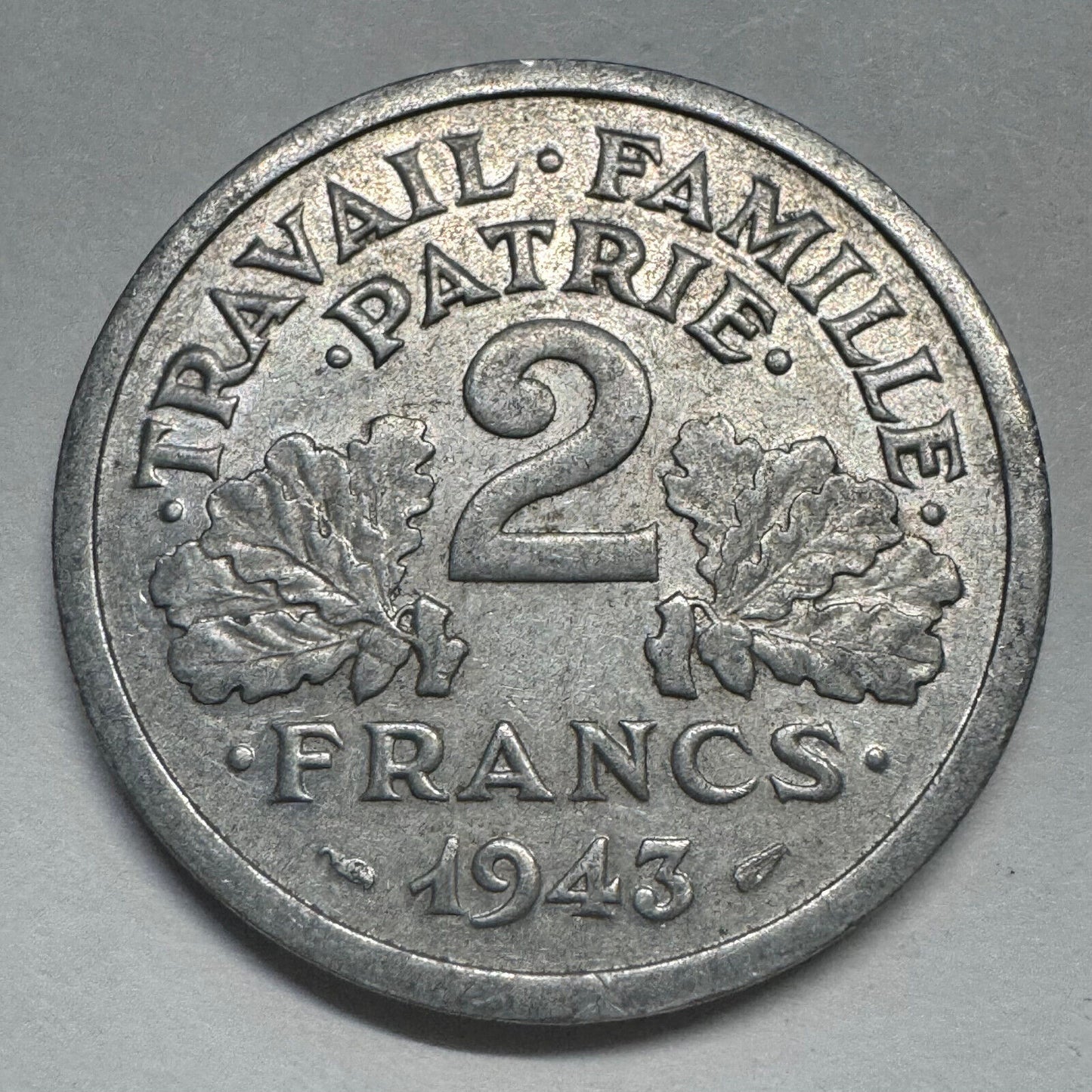 1943 France 2 Francs - Beautiful Coin - #A-080