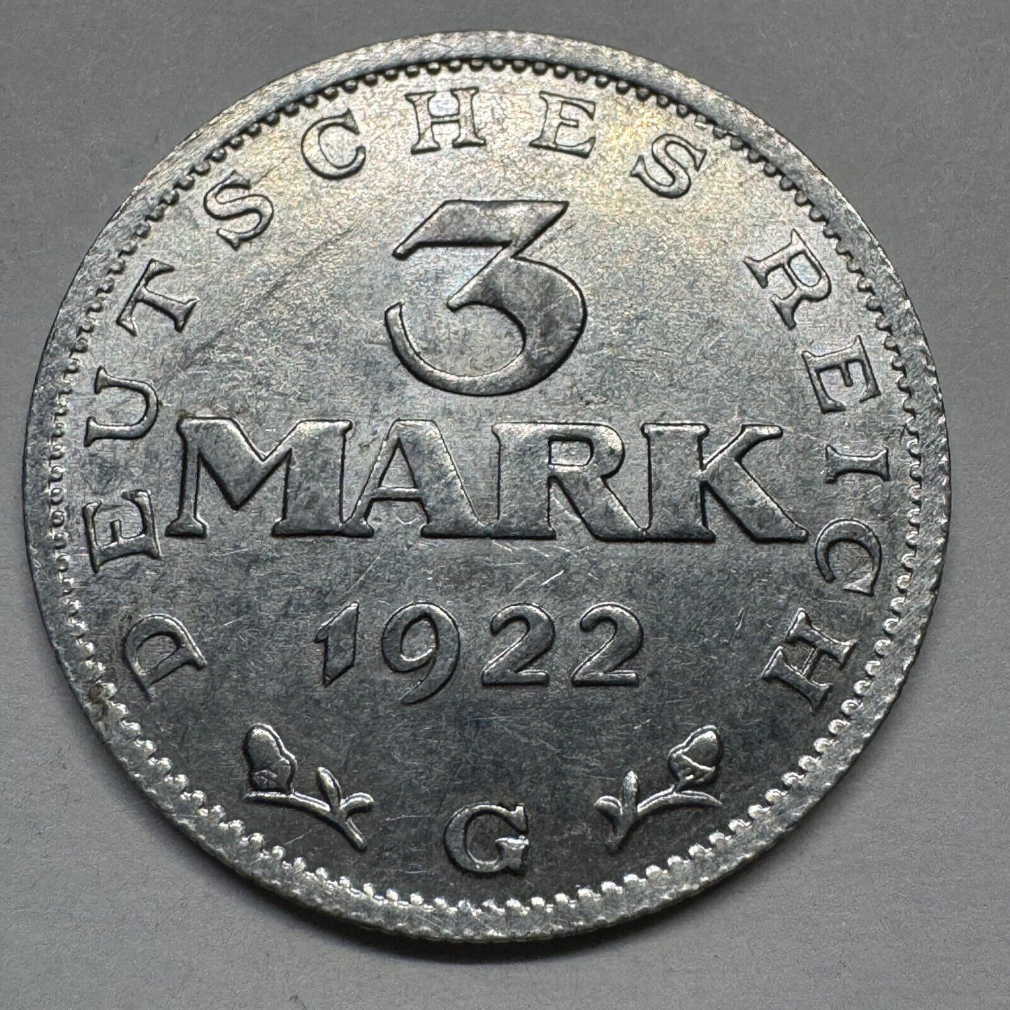 1922 Germany 3 Mark - Beautiful Coin - #A-094