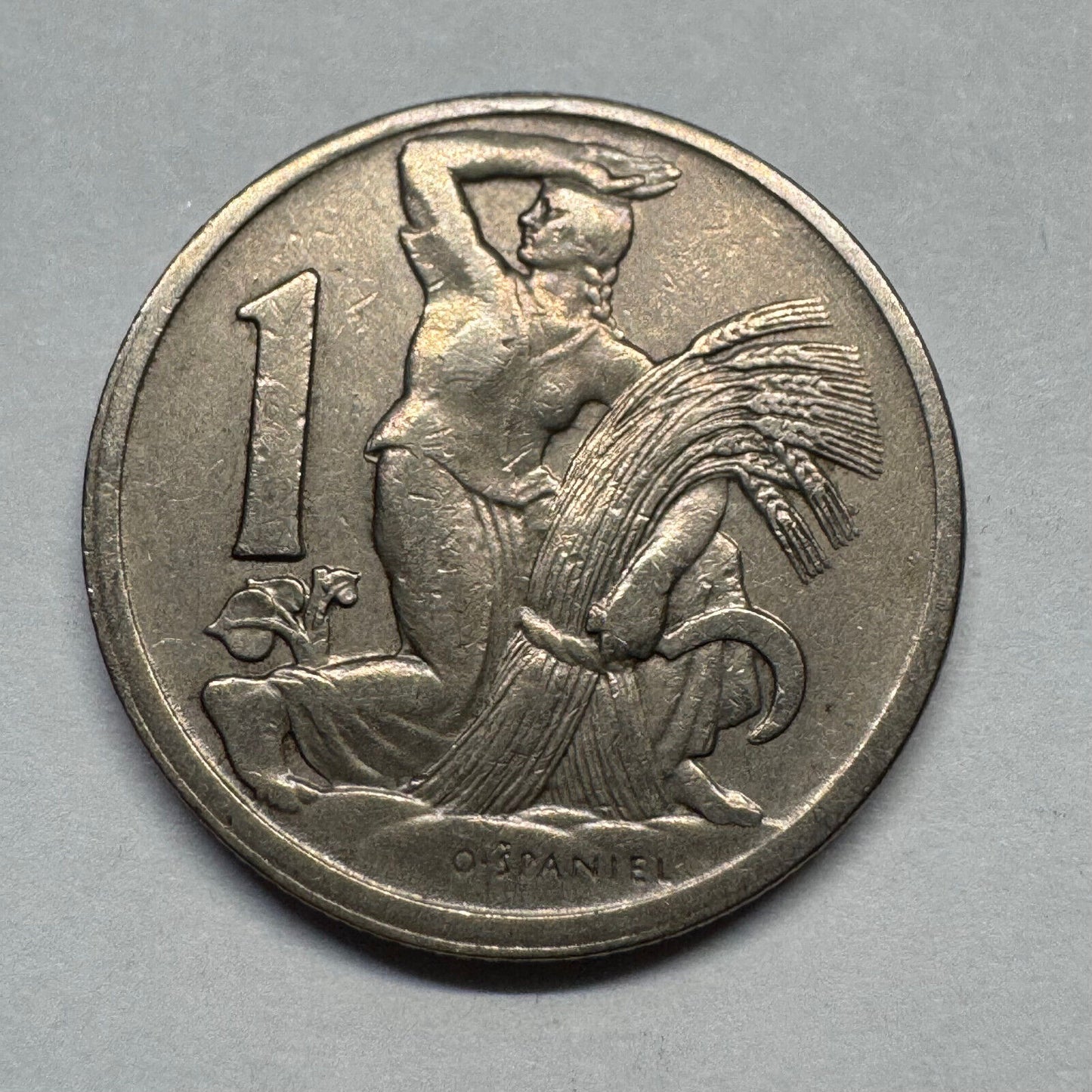1924 Czechoslovakia 1 Koruna - Beautiful Coin - #B-037