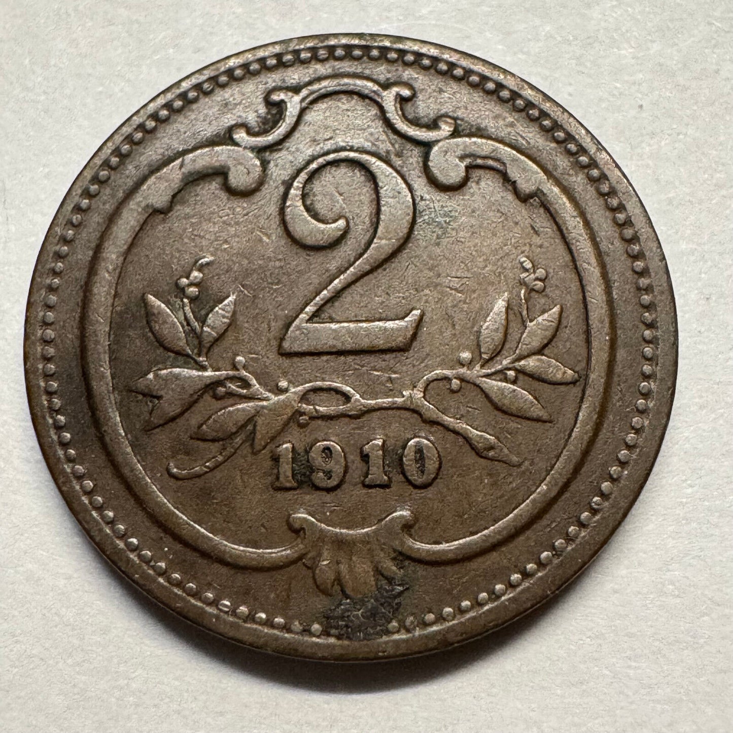 1910 Austria 2 Heller - Beautiful Coin - #A-091