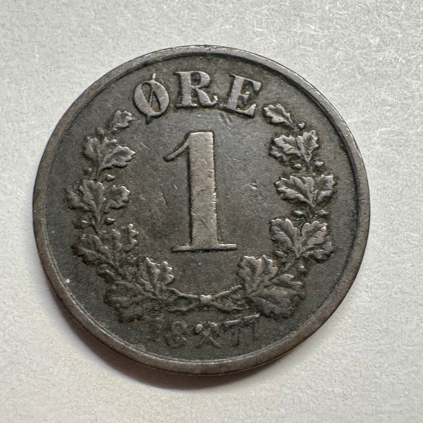 1877 Norway 1 Ore - Beautiful Coin - #A-077