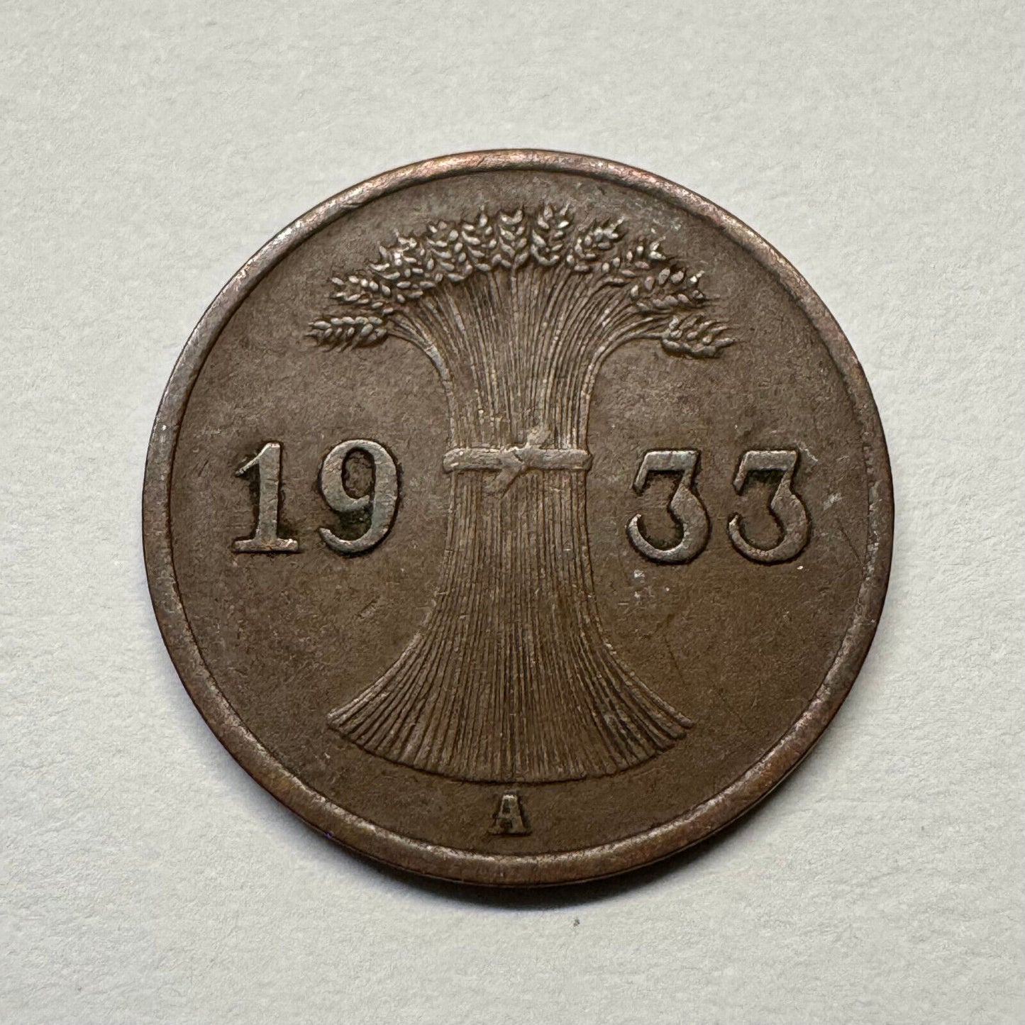 1933 Germany 1 Reichspfennig - Beautiful Coin - #B-059