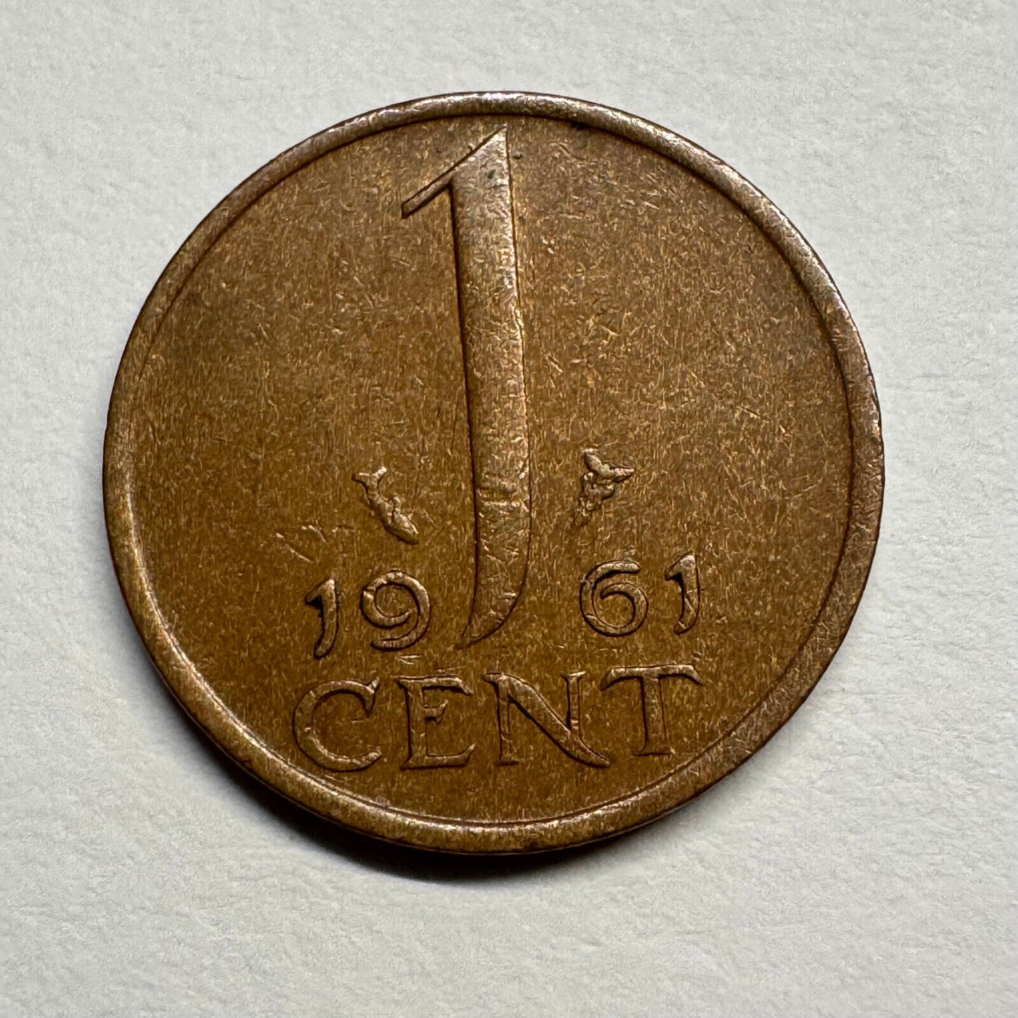 1961 Netherlands 1 Cent - Beautiful Coin - #B-048
