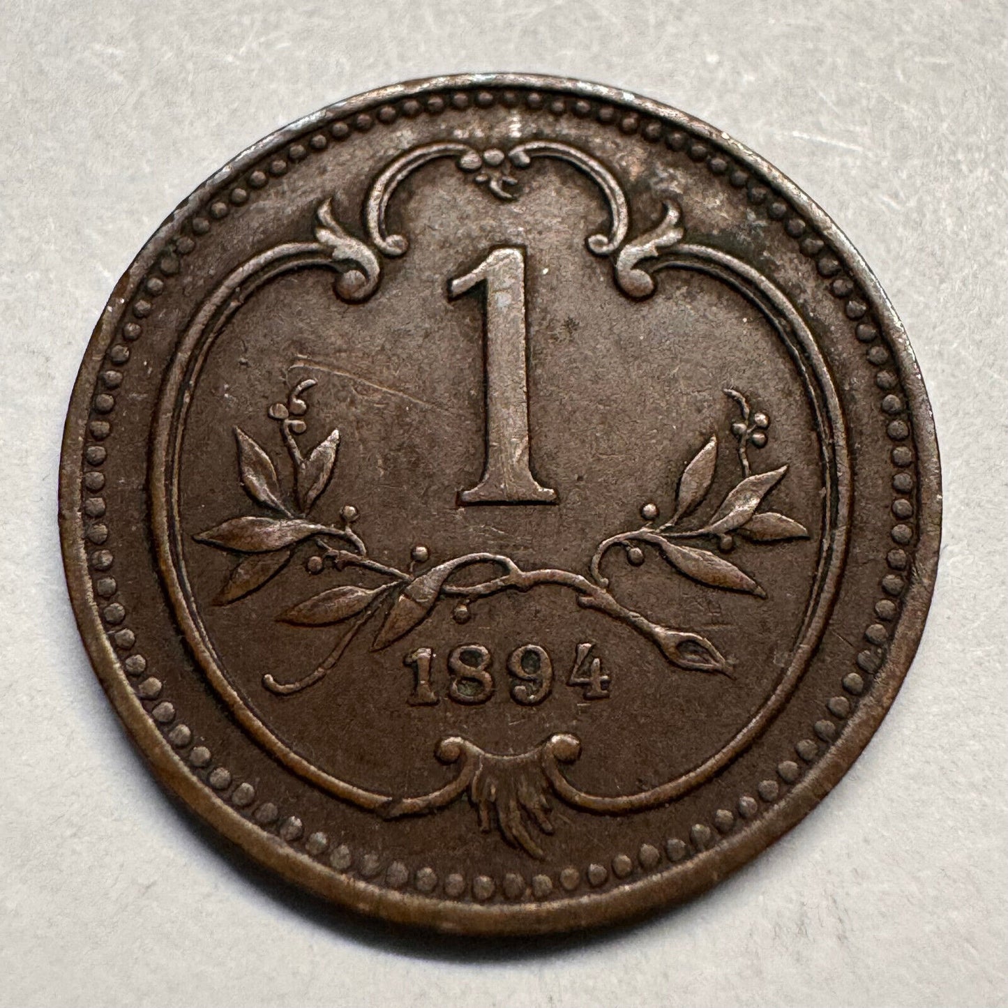1894 Austria 1 Heller - Beautiful Coin - #A-042