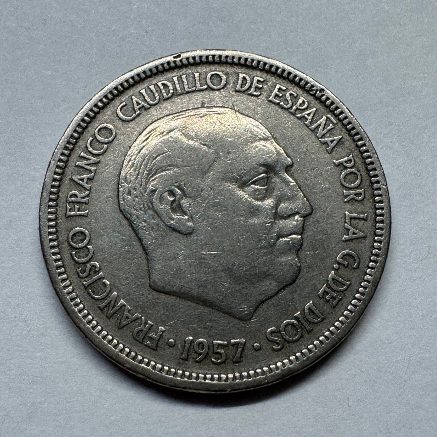 1958 Spain 5 Pesetas - Beautiful Coin - #B-033