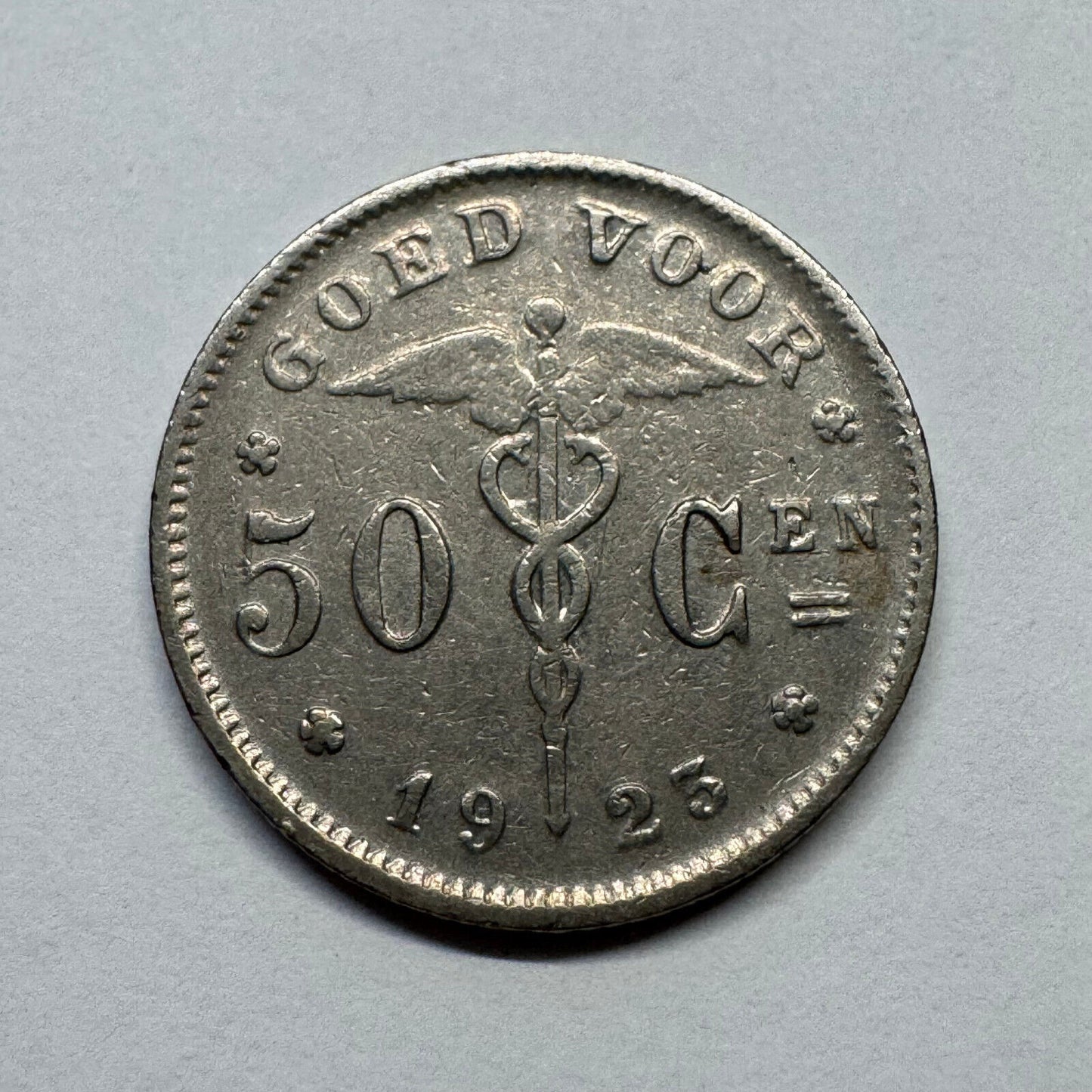 1925 Belgium 50 Centimes - Beautiful Coin - #B-048