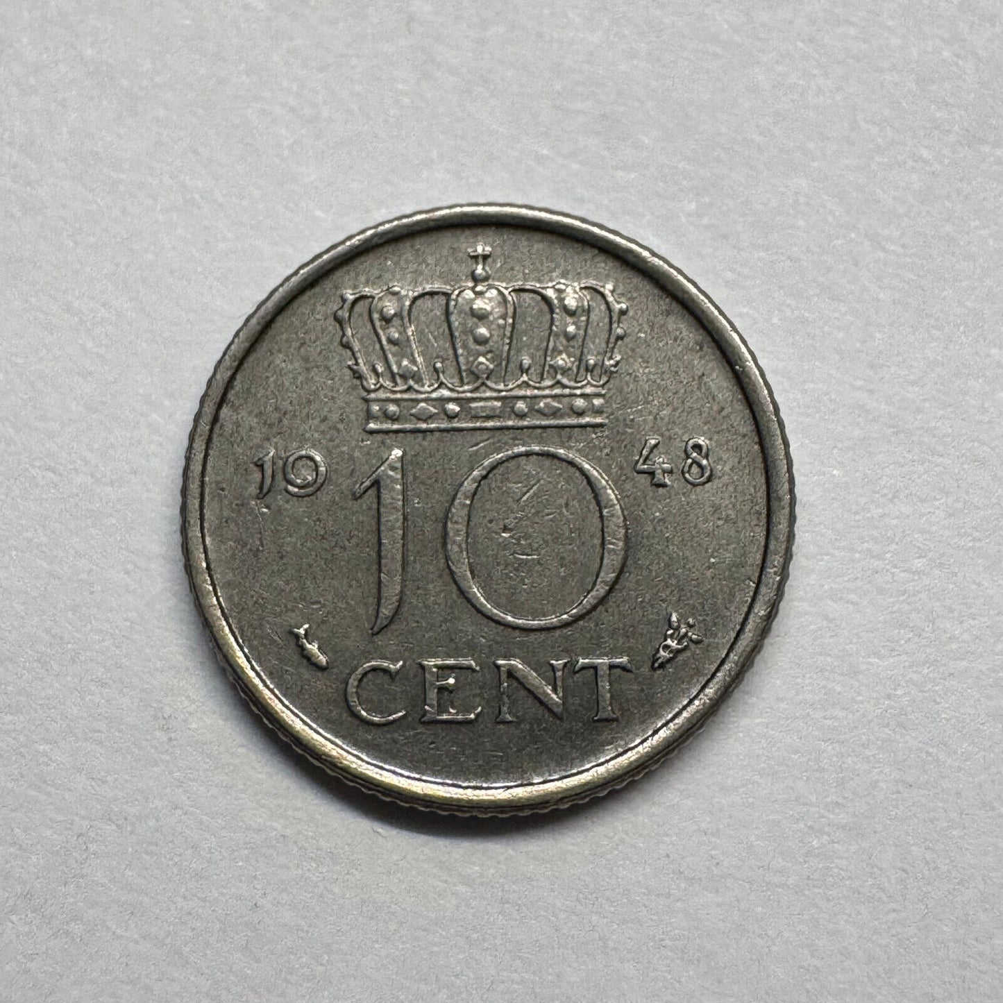 1948 Netherlands 10 Cents - Beautiful Coin - #B-015