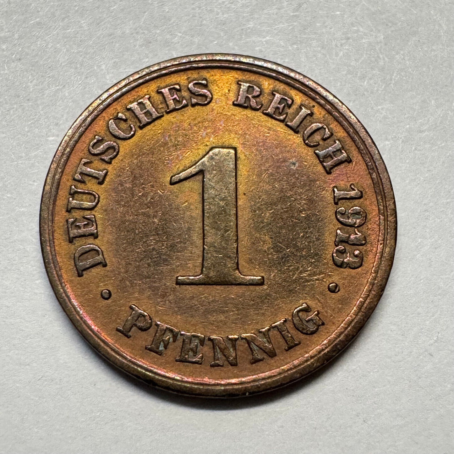 1913 Germany 1 Pfennig - Beautiful Coin - #A-090